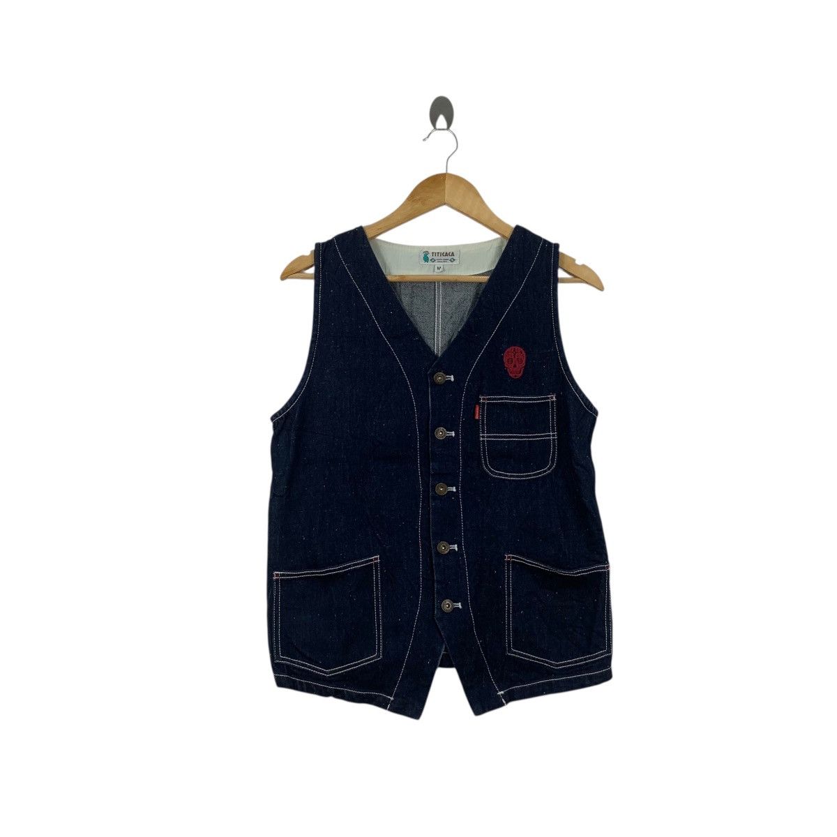 Other TITICACA SKULL BONES Embroidered Denim Jeans Vest Jacket Size M / US 6-8 / IT 42-44 - 1 Thumbnail
