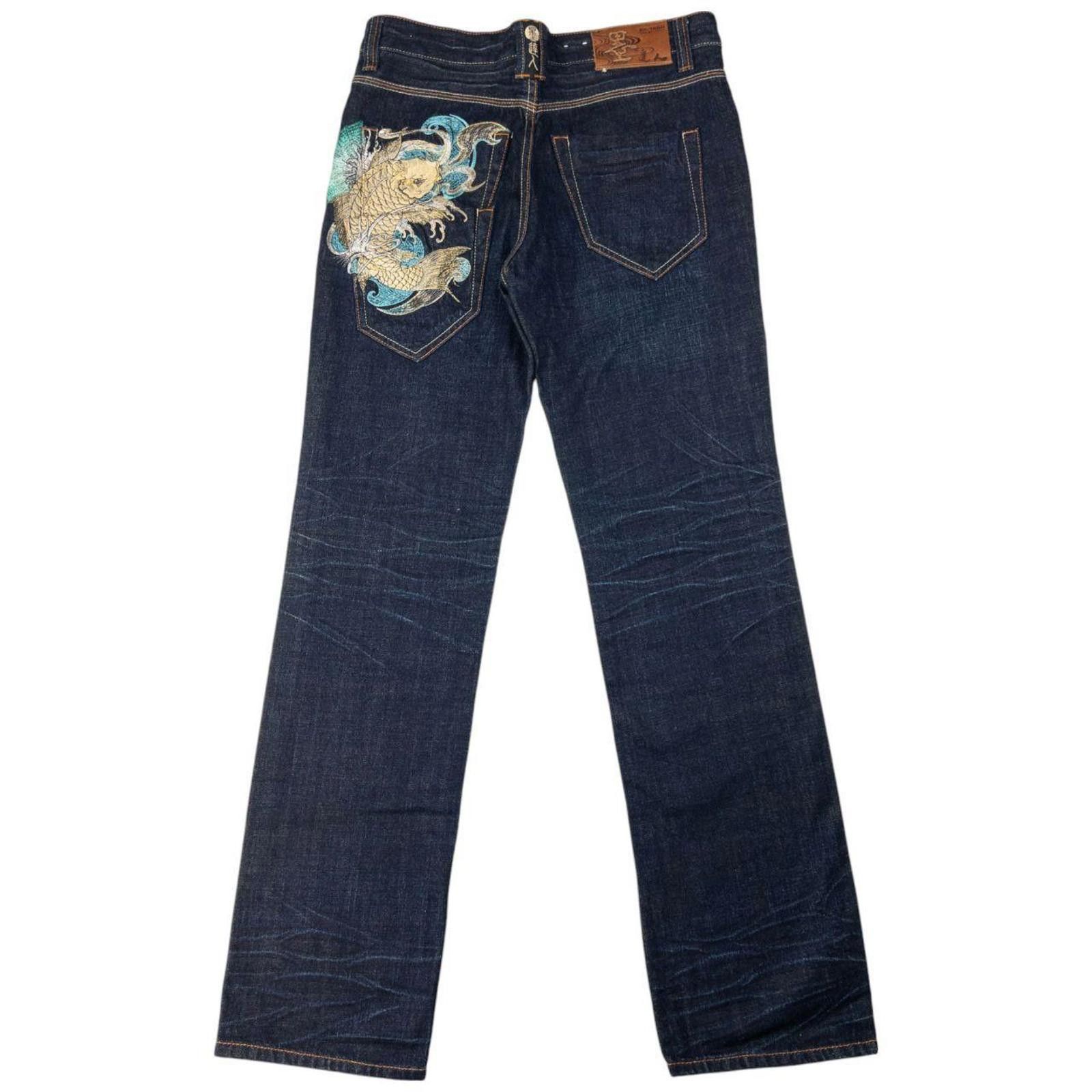 Other Vintage Big Train Koi Fish Japanese Denim Jeans Size W32 Size US 32 / EU 48 - 2 Thumbnail