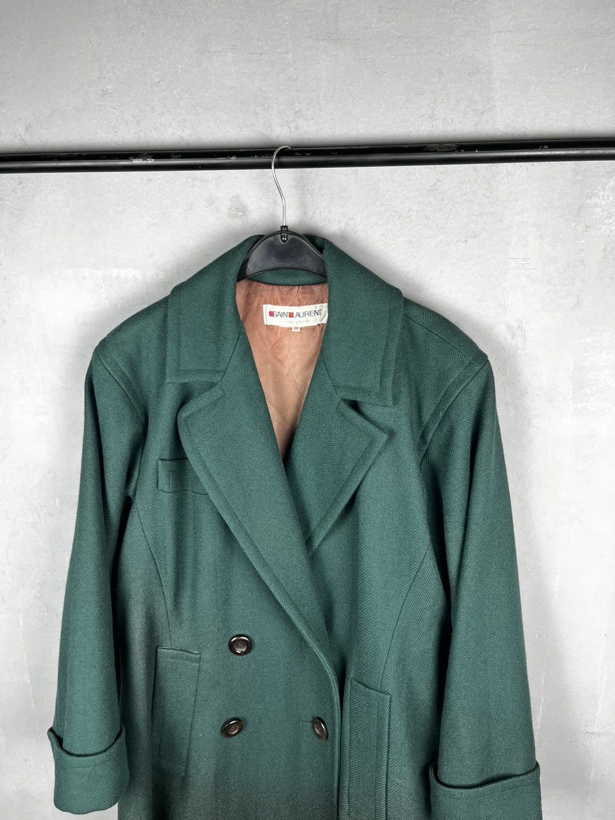 Yves Saint Laurent saint laurent gren coat vintage 80s Size S / US 4 / IT 40 - 2 Thumbnail