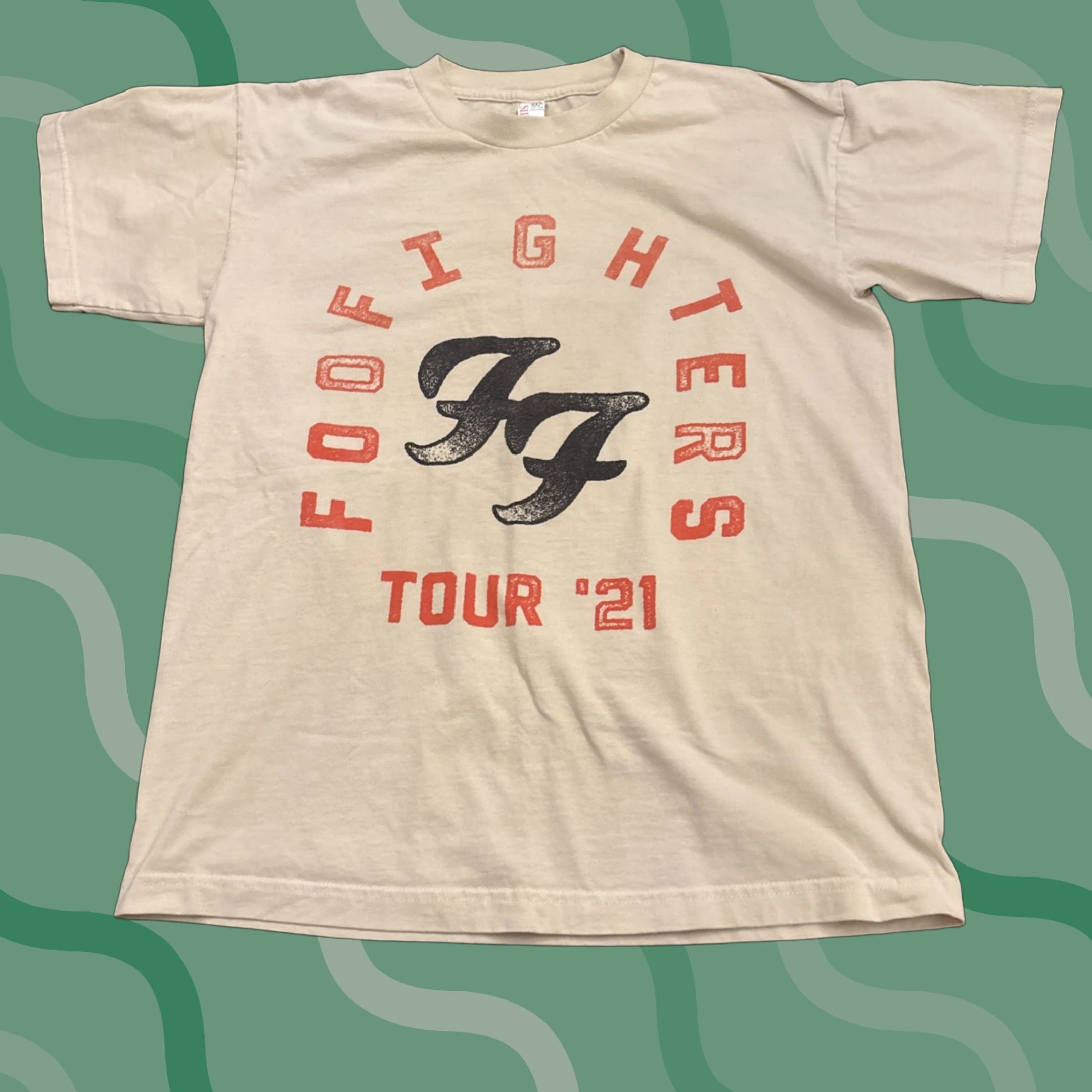 Vintage VINTAGE Foo Fighters Tour '21 Band T-Shirt Mens Medium Crew Neck Ivory Rock Mens Size US M / EU 48-50 / 2 - 1 Thumbnail