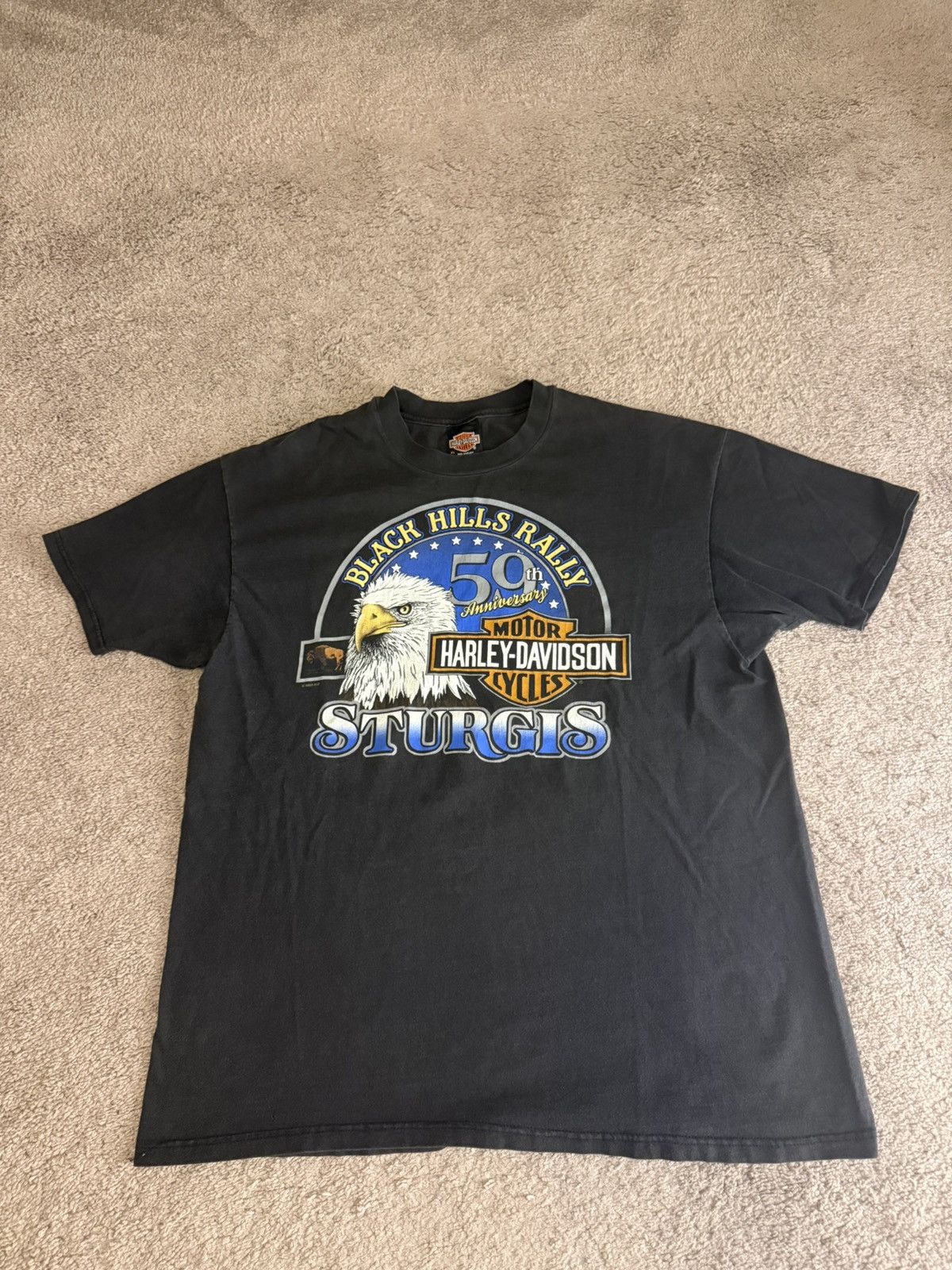 Harley Davidson 1999 Vintage Harley Davidson Sturgis Tee Size US XL / EU 56 / 4 - 1 Thumbnail