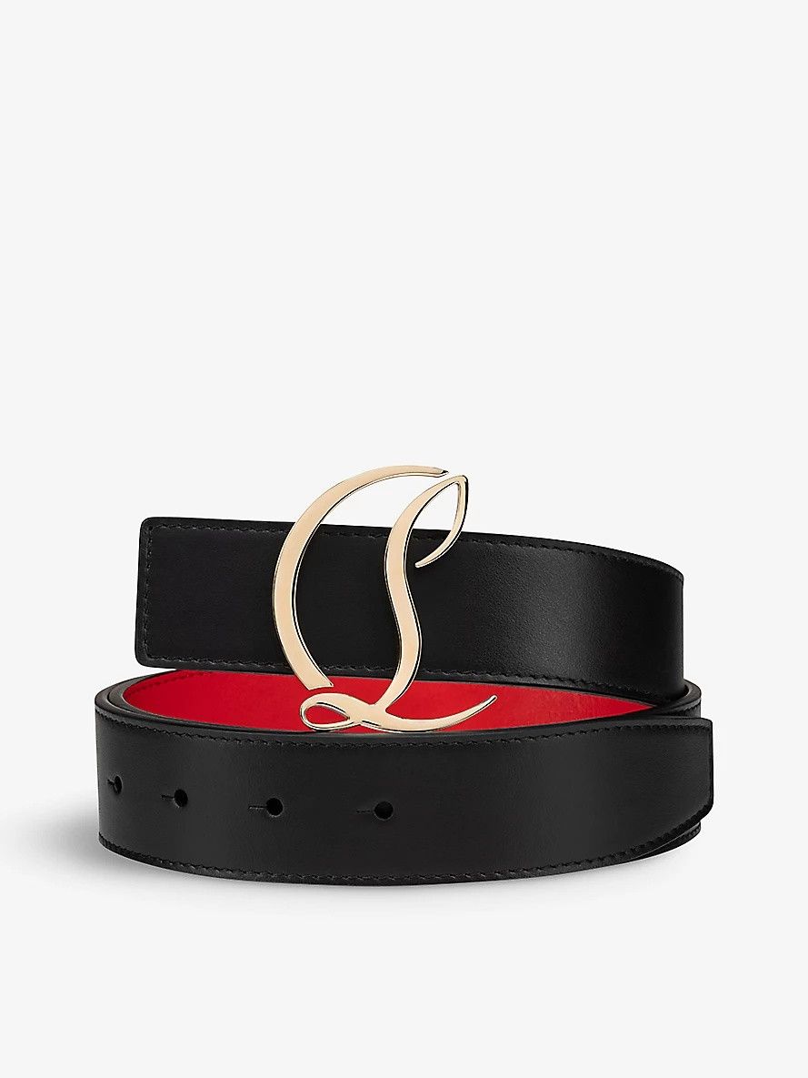 Calvin Klein o1s1wg110225 Size: OS/CL Logo Buckle Leather Belt in Black Size ONE SIZE - 1 Thumbnail