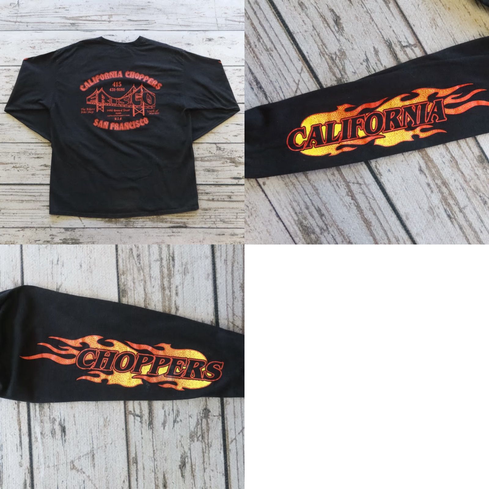 Vintage VINTAGE California Choppers San Francisco 415 Long Sleeve Tee Mens XL Black Shirt T-Shirt Size US XL / EU 56 / 4 - 9 Thumbnail