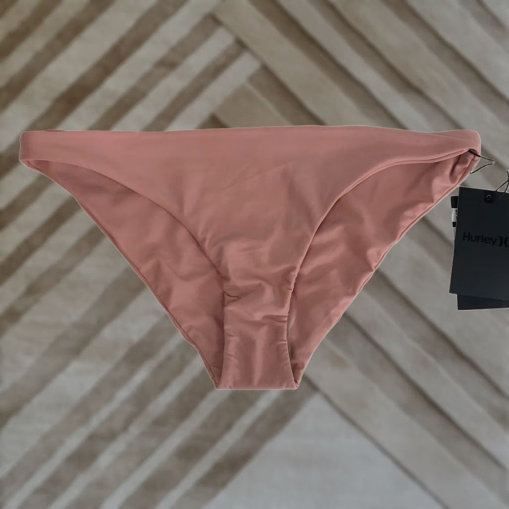 Hurley Hurley Bottoms Bikini Pink Low Rise Solid S Womens Dusty Rose Quick Dry Logo Back Womens Size 28" / US 6 / IT 42 - 1 Thumbnail