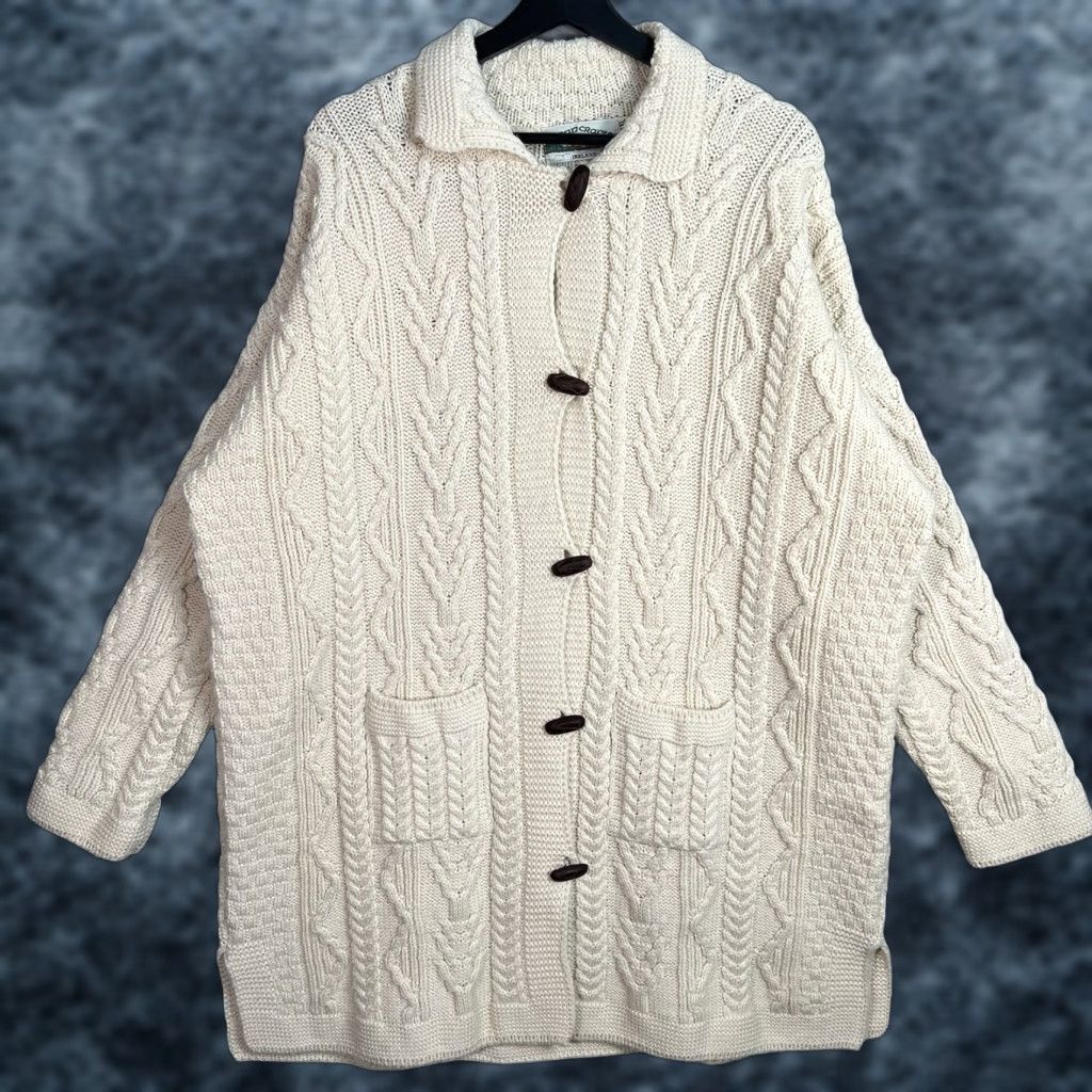 Vintage VINTAGE Aran Crafts Merino Wool Cable Knit Cardigan 2XL Cream Womens Size XXL / US 16-18 / IT 52-54 - 1 Thumbnail