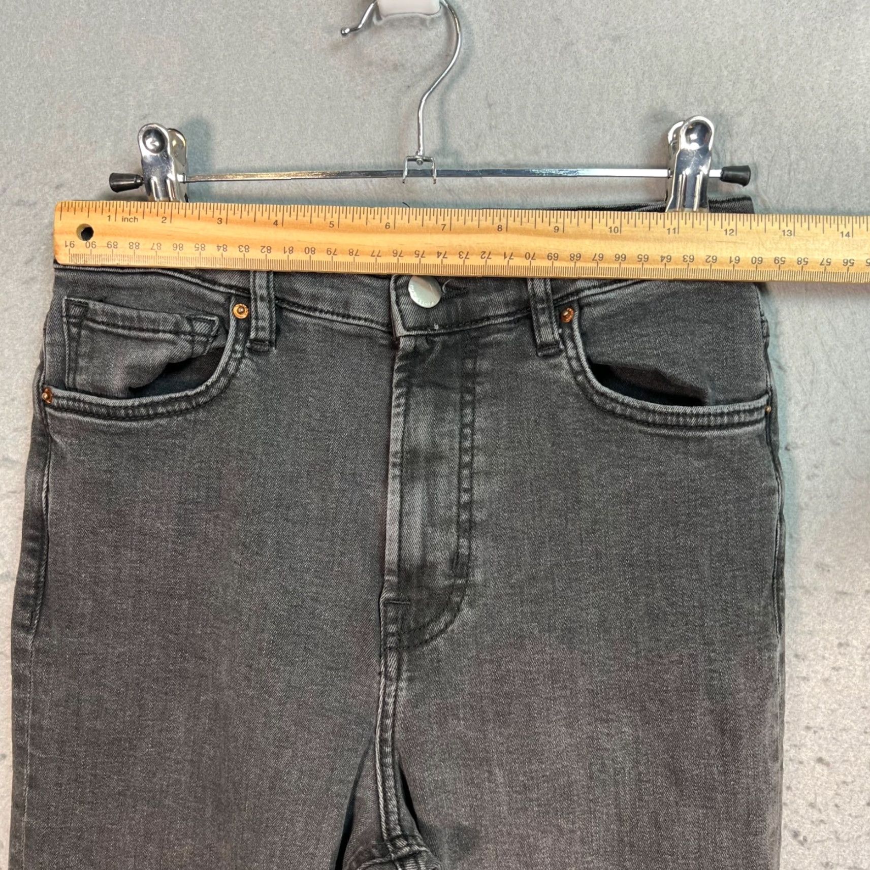 Mango Mango Denim Womens 4 Bootcrop Gray Frayed Hem Jeans Stretch Cotton Blend Size 27" / US 4 / IT 40 - 6 Thumbnail