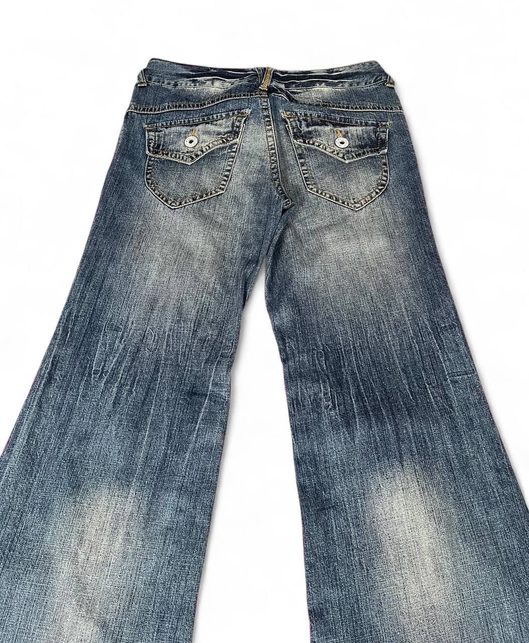 Tornado Mart Flare Colza Jeans baggy distressed clawn mark mud wash jean Size US 28 / EU 44 - 10 Thumbnail