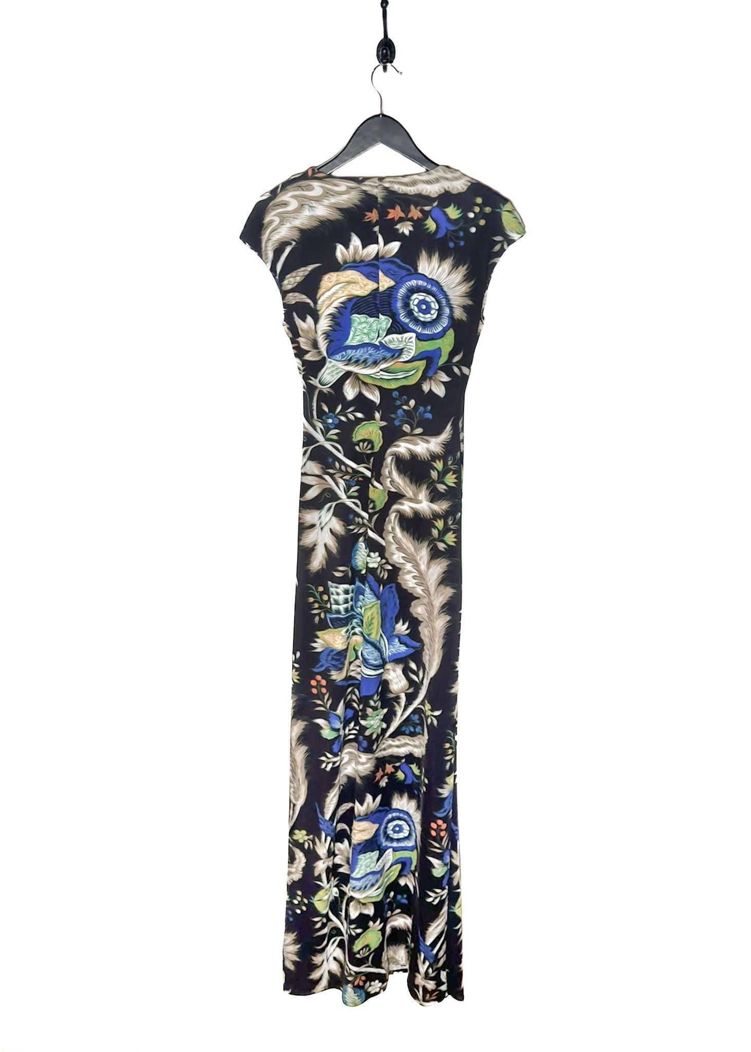 Roberto Cavalli Roberto Cavalli Black Floral Feather Print Gown Size M / US 6-8 / IT 42-44 - 4 Thumbnail