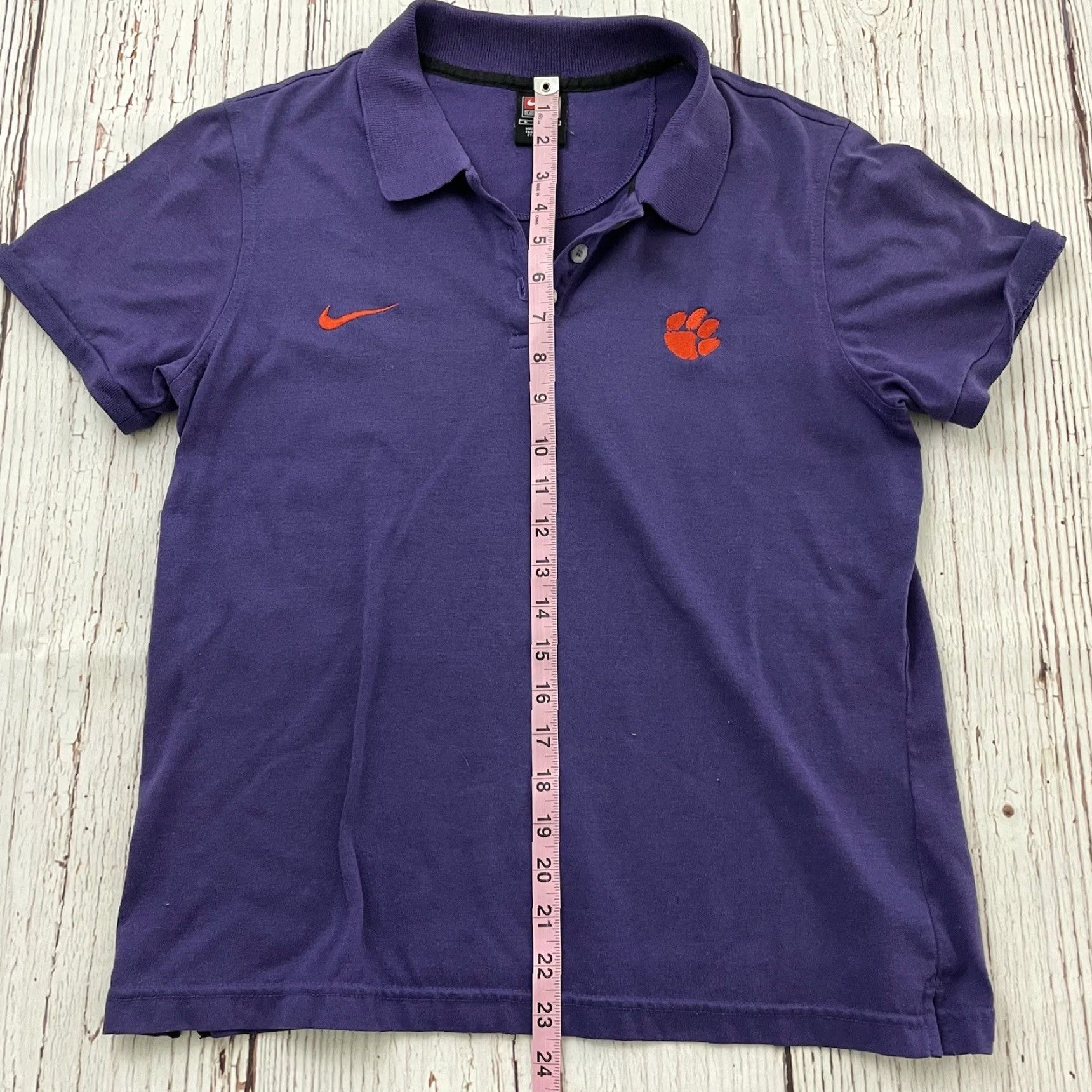 Nike Vintage Nike Clemson Short Sleeve Button Front Polo Shirt Men's Small Purple Size US S / EU 44-46 / 1 - 4 Thumbnail