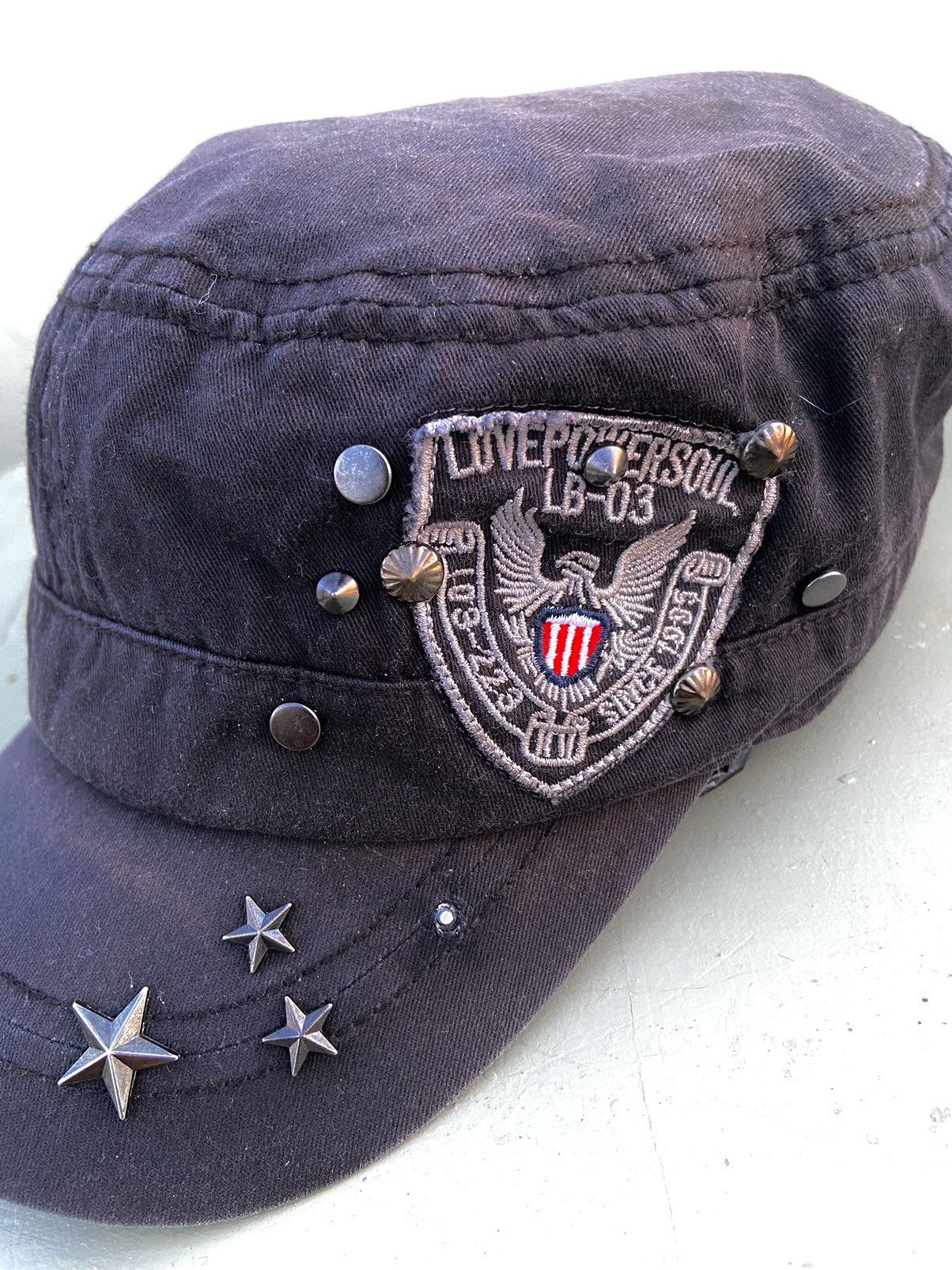 If Six Was Nine 2000s love power soul button star studded patrol hat Size ONE SIZE - 3 Thumbnail