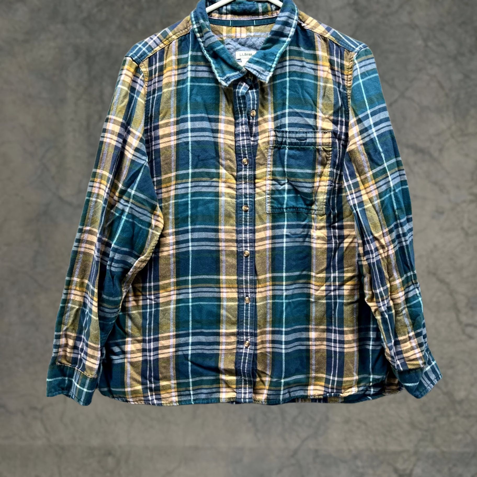 Vintage LL Bean Womens Plus Shirt Plaid Blue Yellow Button-Up - Size 1X - Vintage Size XL / US 12-14 / IT 48-50 - 1 Thumbnail