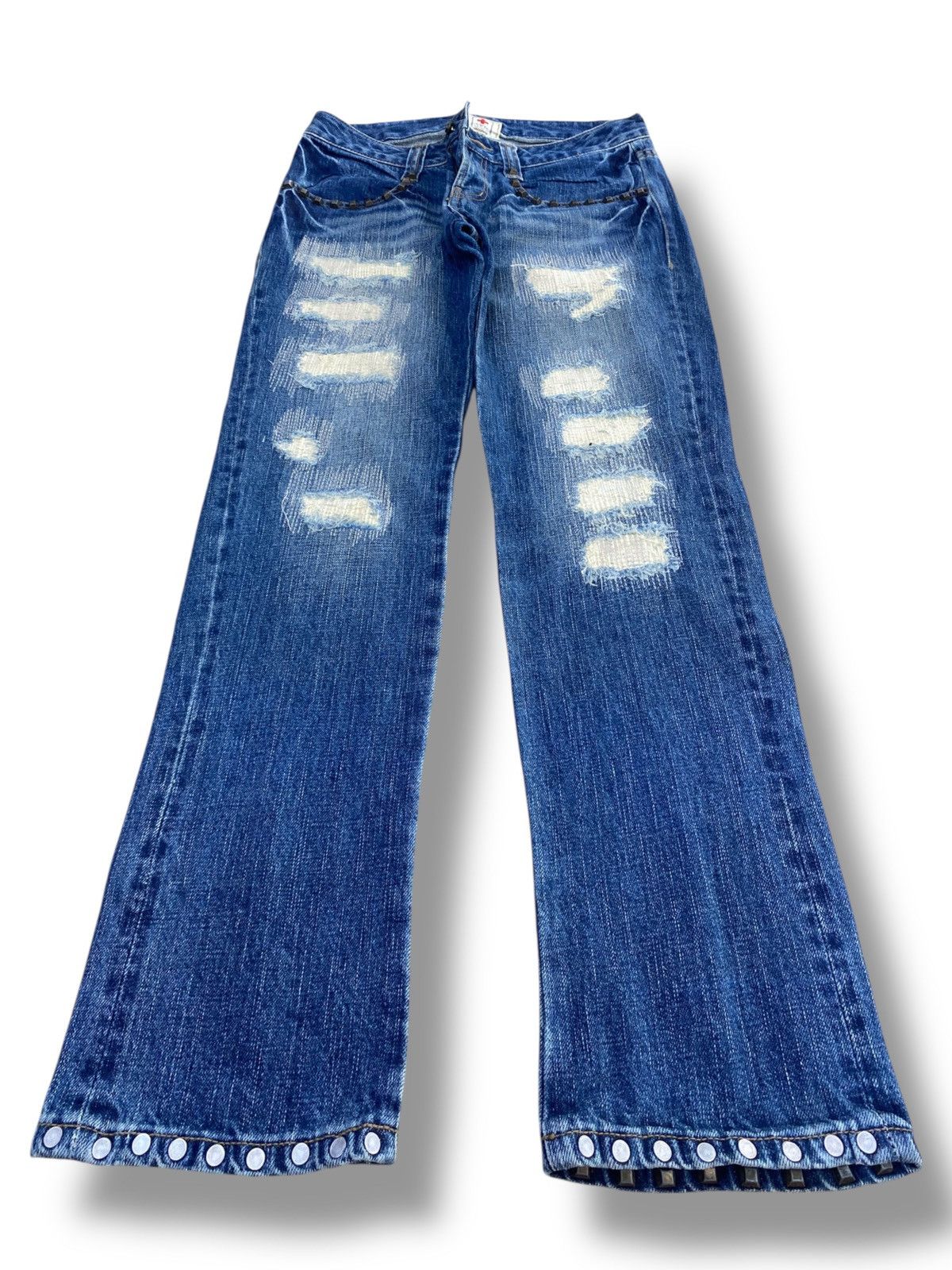 Cook Jeans Cook Jeans Brand Ripped Studs Style Straight Jeans Size US 29 - 1 Thumbnail