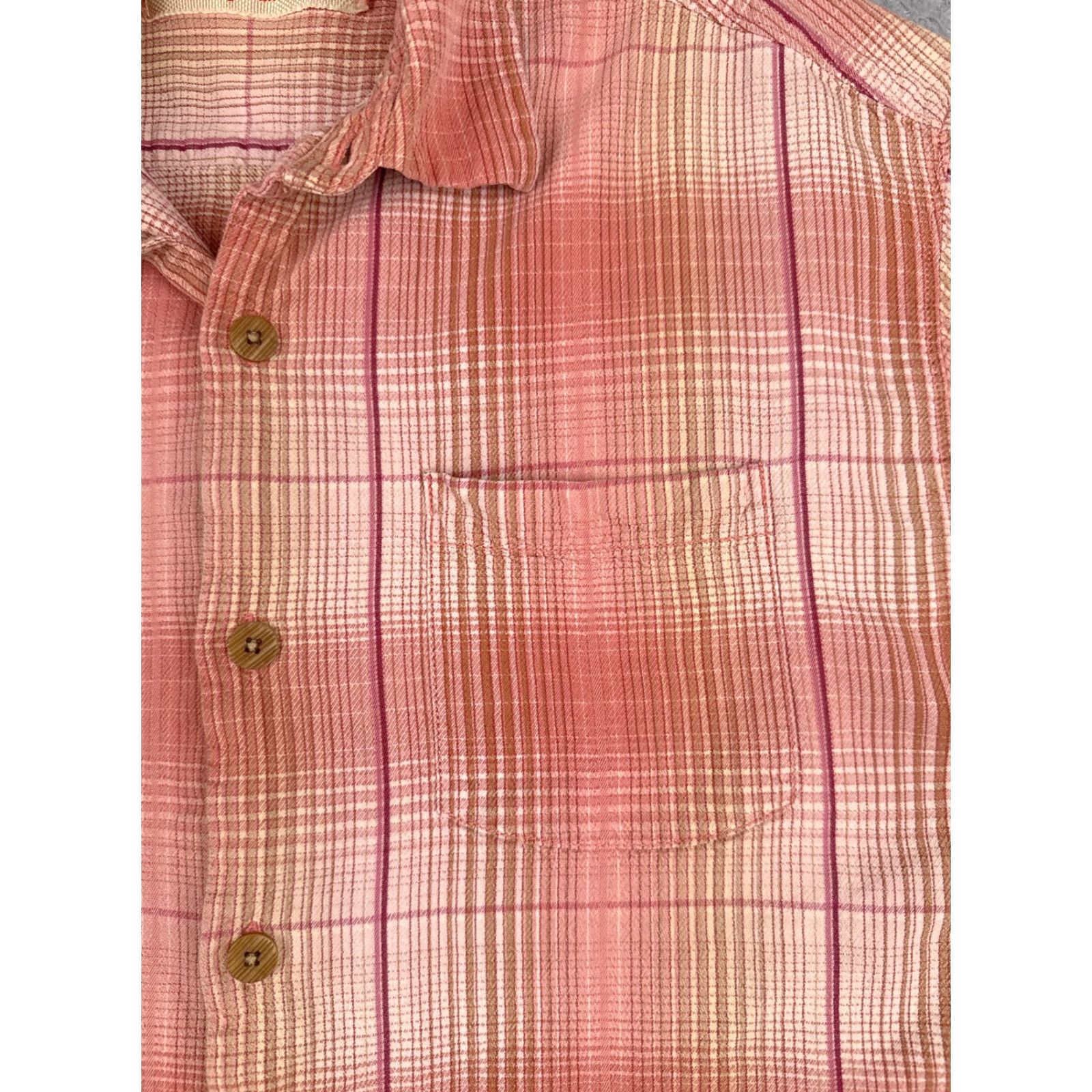 Tommy Bahama Tommy Bahama Shirt Men Large Pink Beige Plaid Button-Up 100% Silk Pocket Aloha Hawaiian Resort Casual Shirt Mens Size US L / EU 52-54 / 3 - 6 Thumbnail