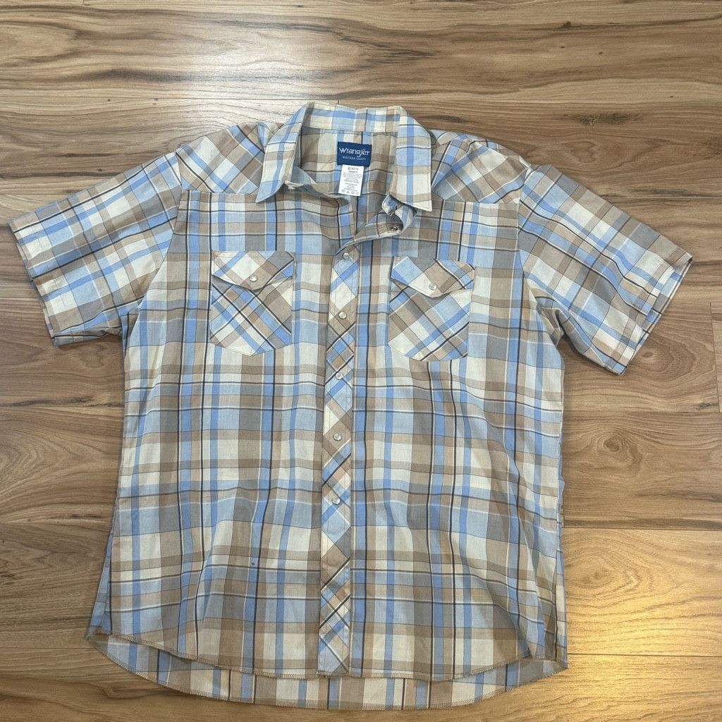 Wrangler Wrangler Men’s Plaid Western Shirt XL Short Sleeve Size US XL / EU 56 / 4 - 1 Thumbnail