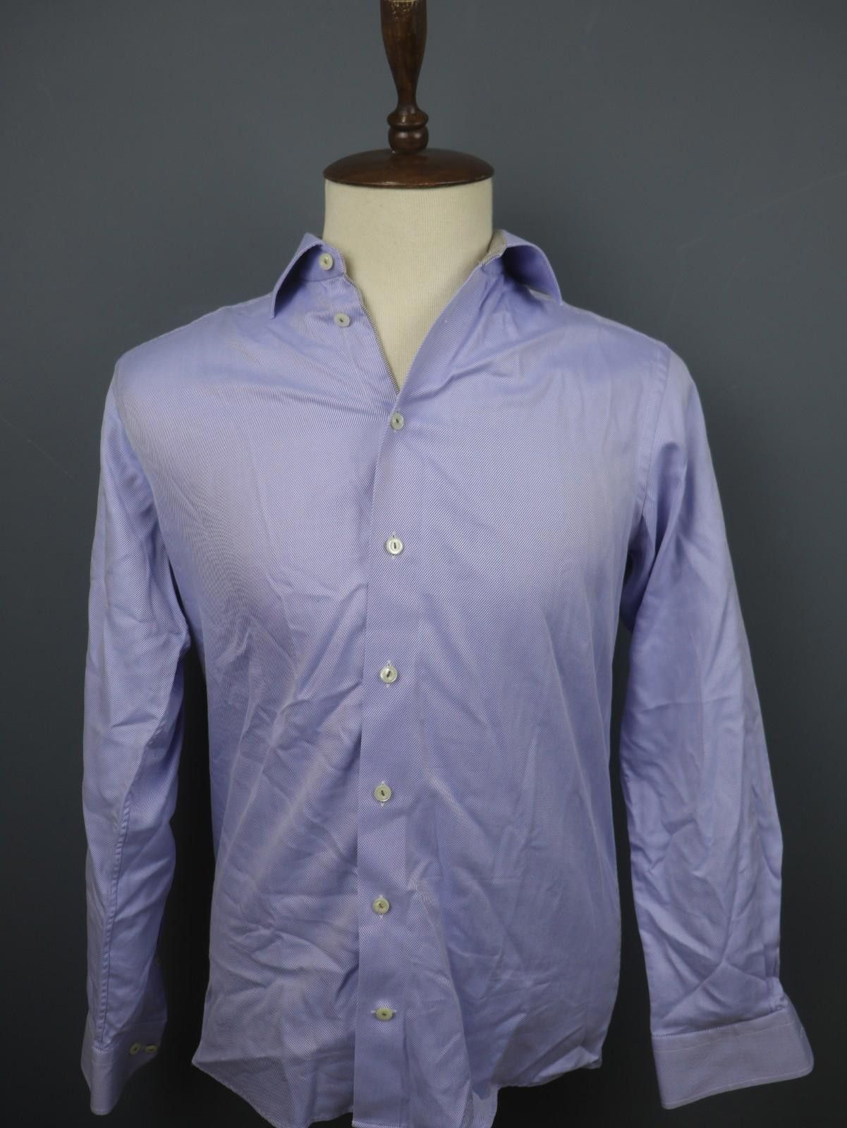 Eton Eton Blue Pinstriped 100% Cotton Collared Shirt Size 40 Size 38R - 1 Thumbnail