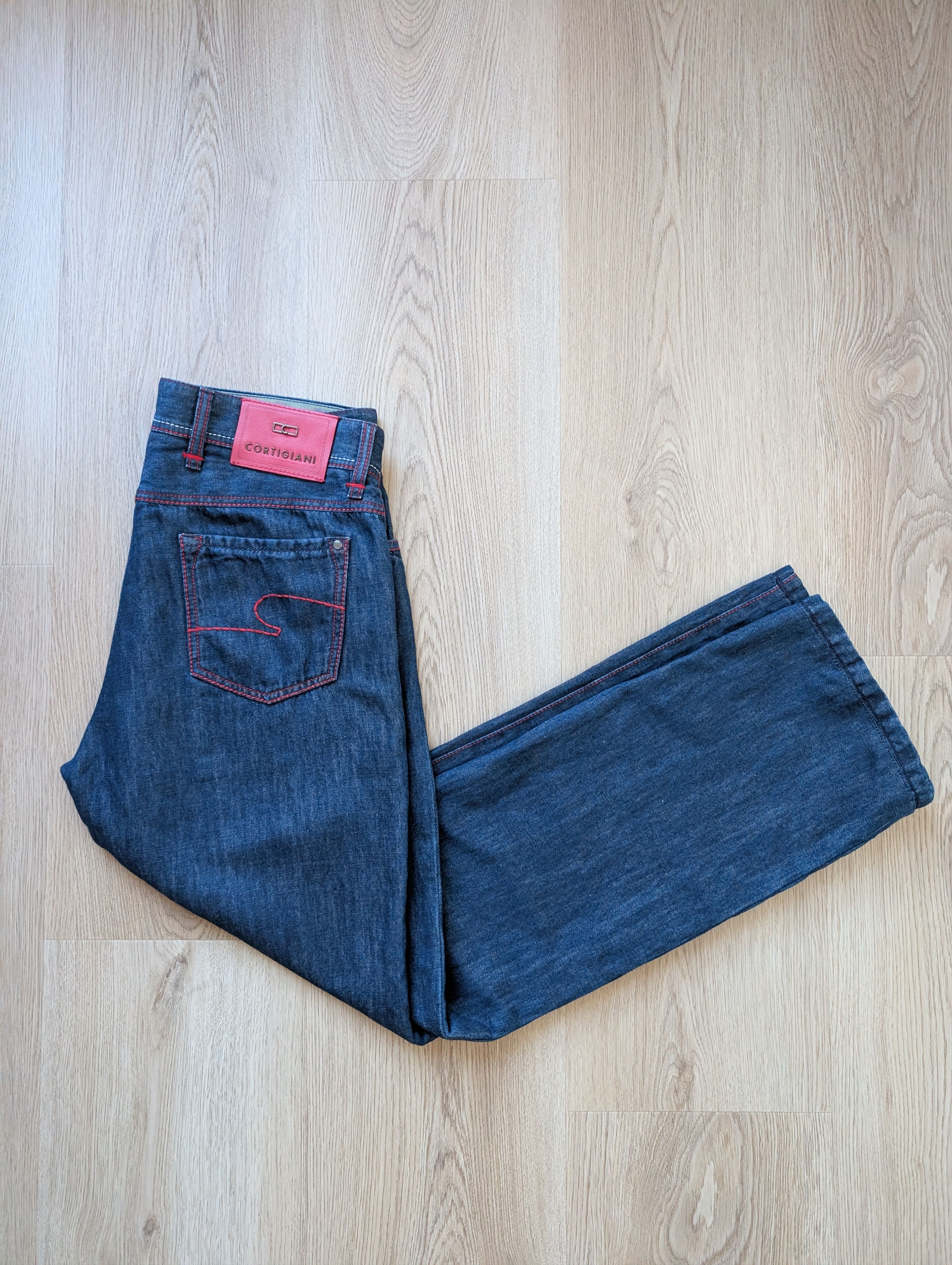 Cortigiani Cortigiani Luxury Handmade In Italy Blue Cotton Linen Jeans Size US 32 / EU 48 - 12 Thumbnail