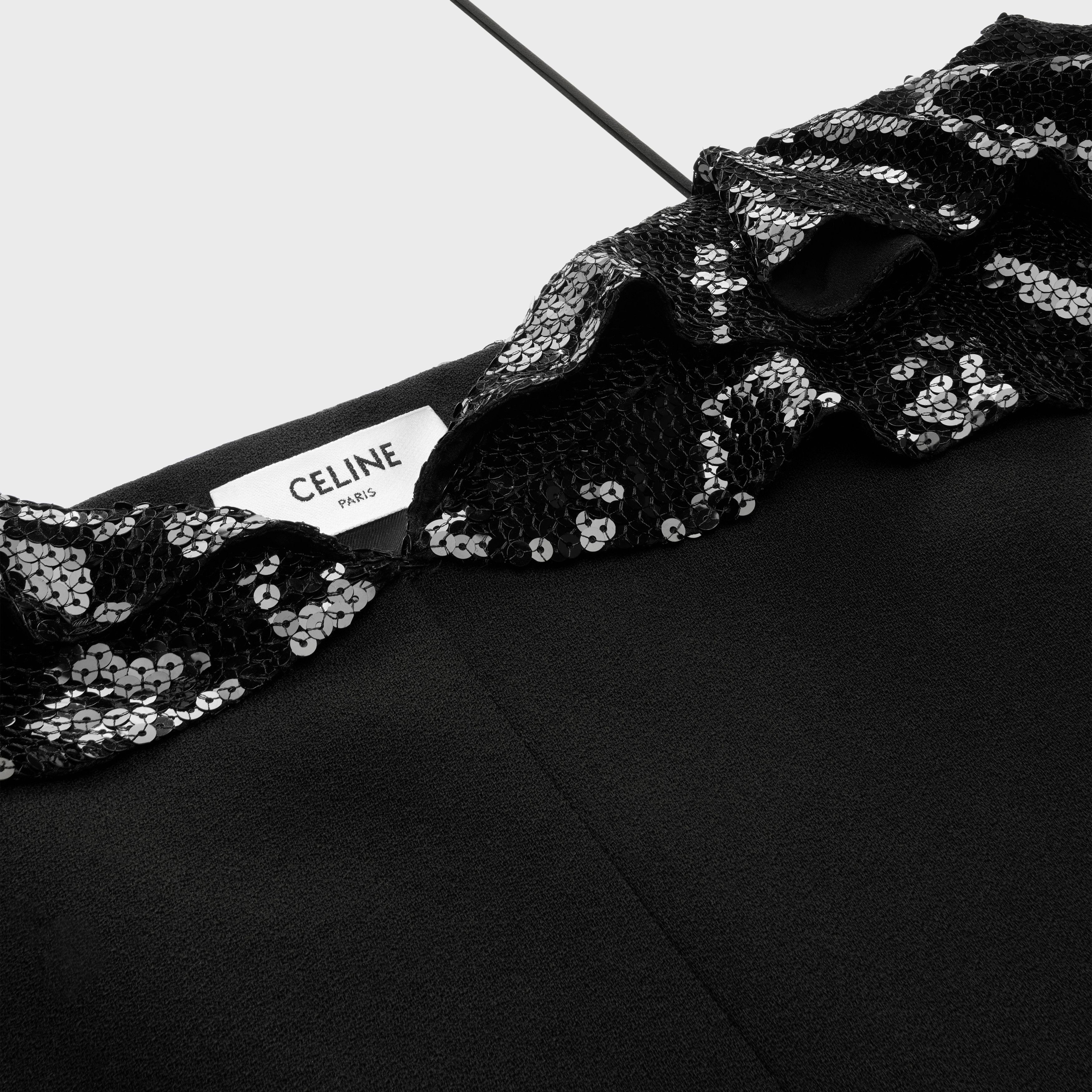 Celine o1w1db10925 2R04K844C Embroidered Mini Dress in Black Size M / US 6-8 / IT 42-44 - 3 Thumbnail