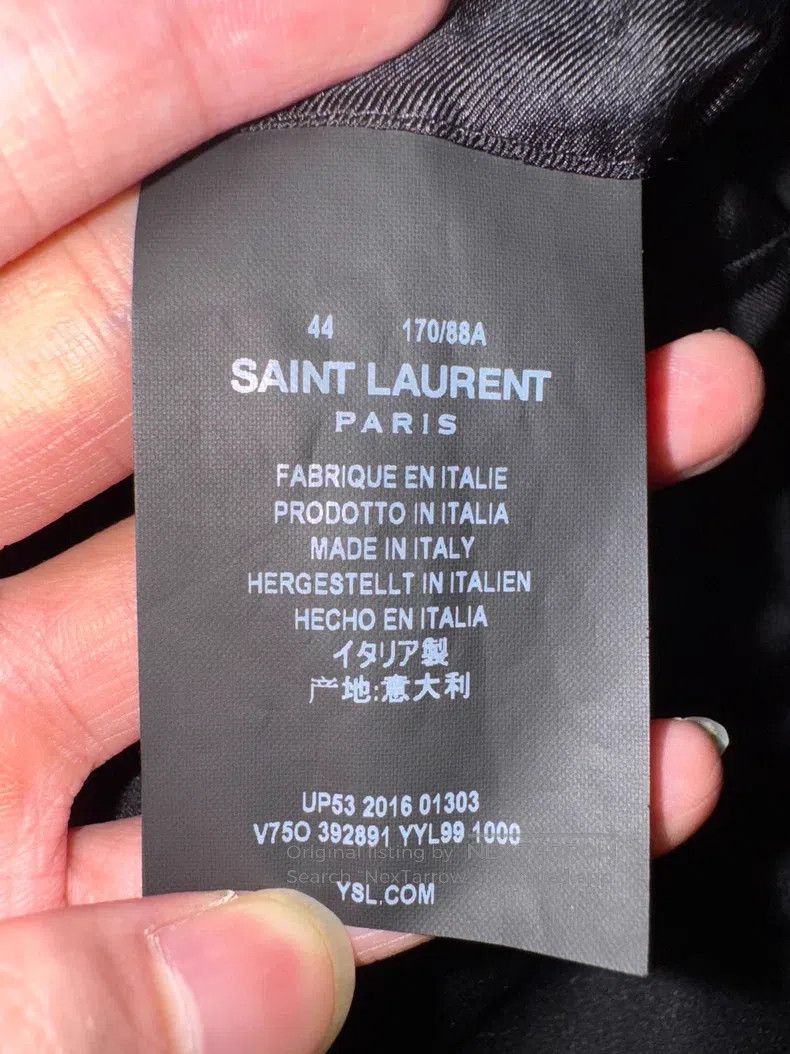 Saint Laurent Paris Saint Laurent Paris Black Satin Notched Lapel Smoking Jack Size US S / EU 44-46 / 1 - 7 Thumbnail