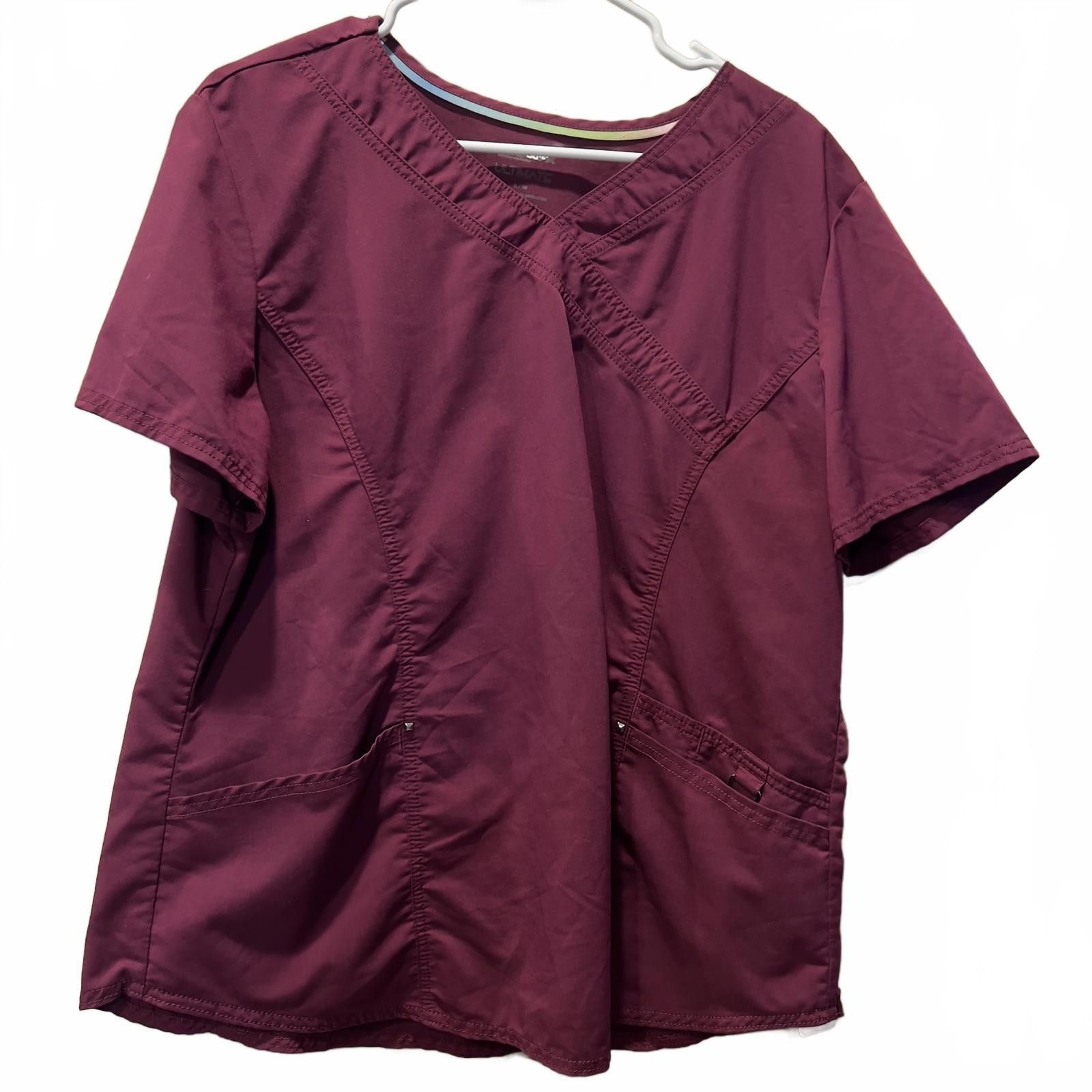 Other ScrubStar Ultimate Women's Medical Scrub Top - Burgundy Size ONE SIZE - 1 Thumbnail