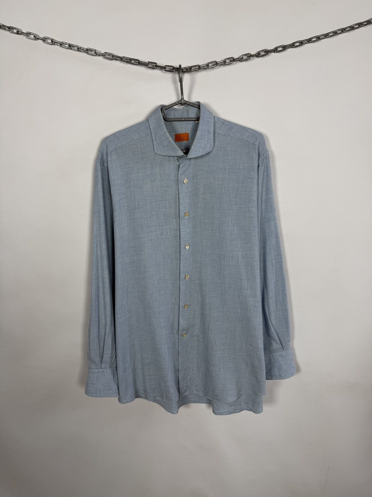 Other BRULI Swiss Made Long Sleeve Shirt Button Up Cotton / Wool Size US XL / EU 56 / 4 - 1 Thumbnail
