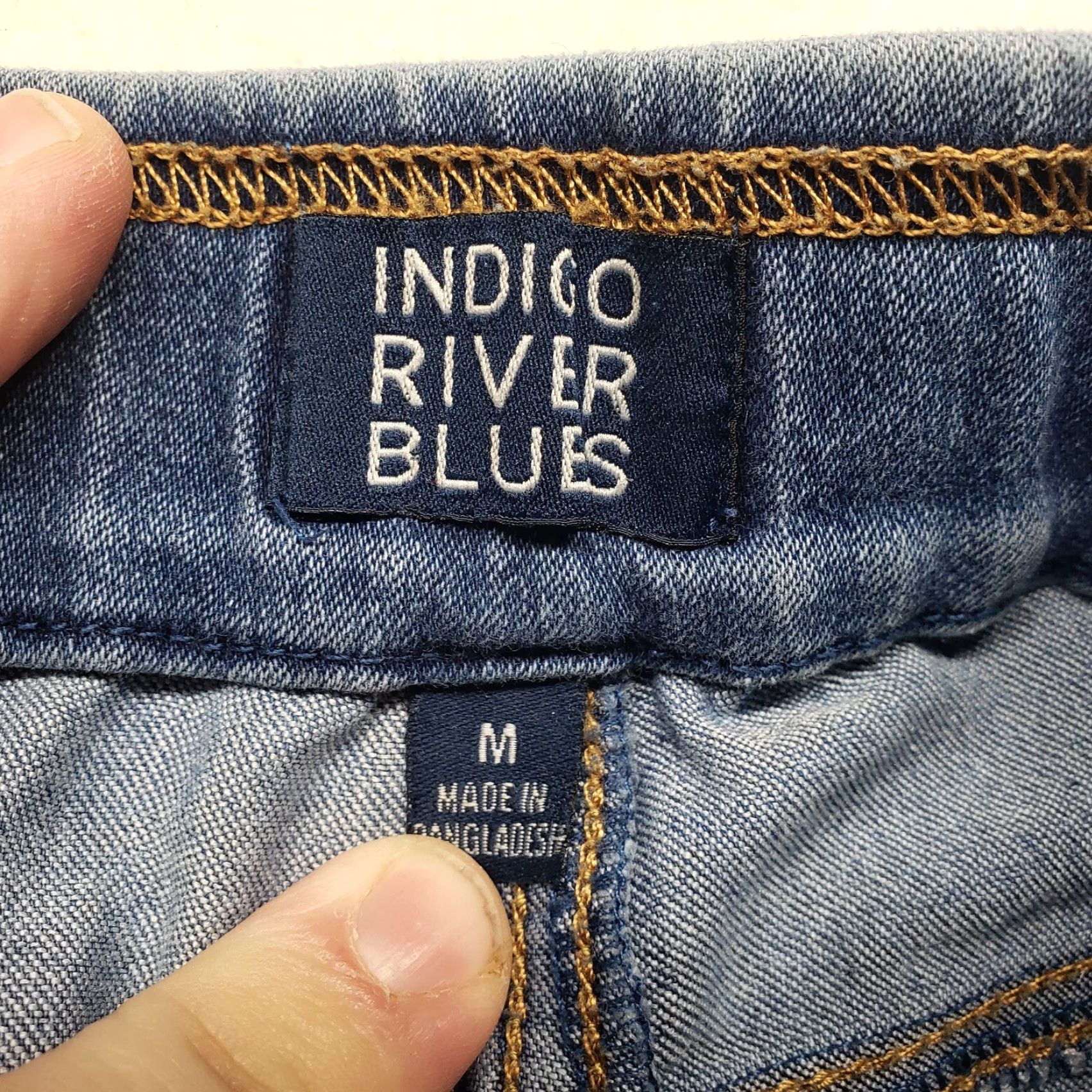 Vintage INDIGO River Blues Jeans Skinny Jeggings - Women M Medium Blue Stretch Elastic Waist Size 32" / US 10 / IT 46 - 4 Thumbnail