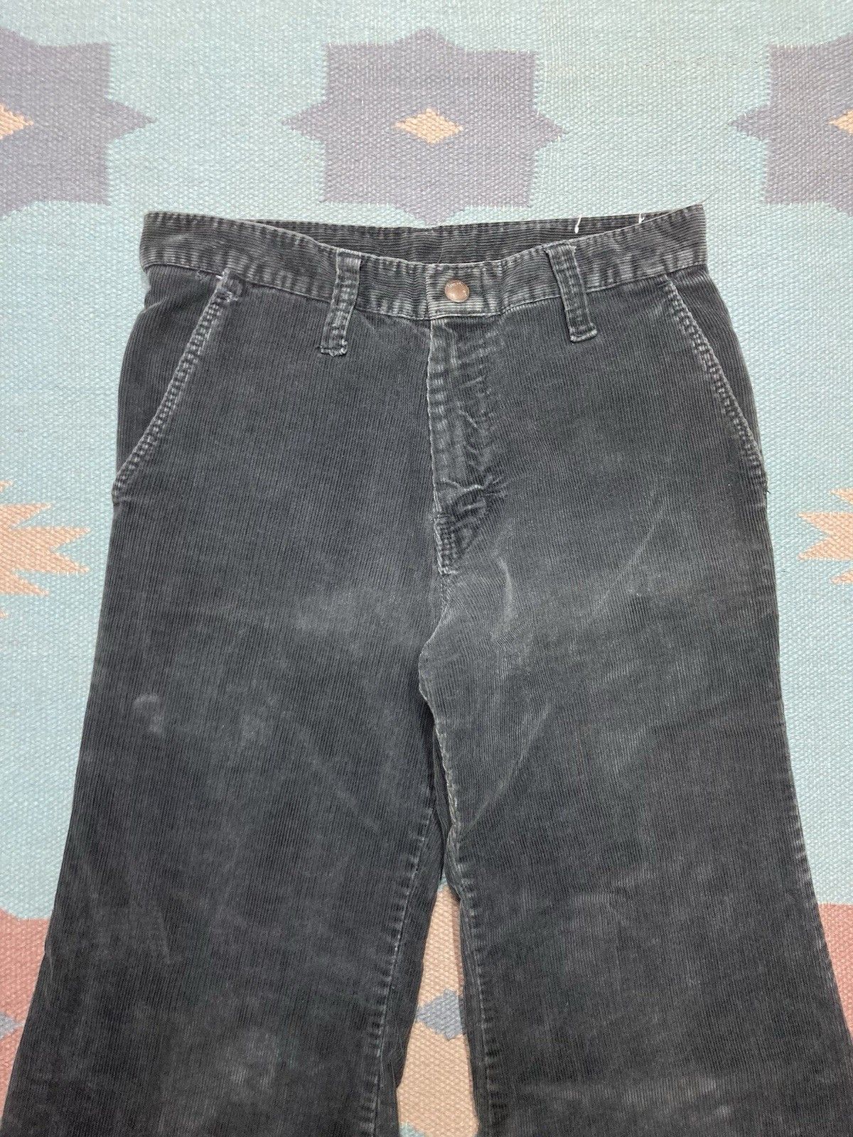 Vintage 70s corduroy bell bottoms elephant flare pants black 28x32 Size 28" / US 6 / IT 42 - 8 Thumbnail