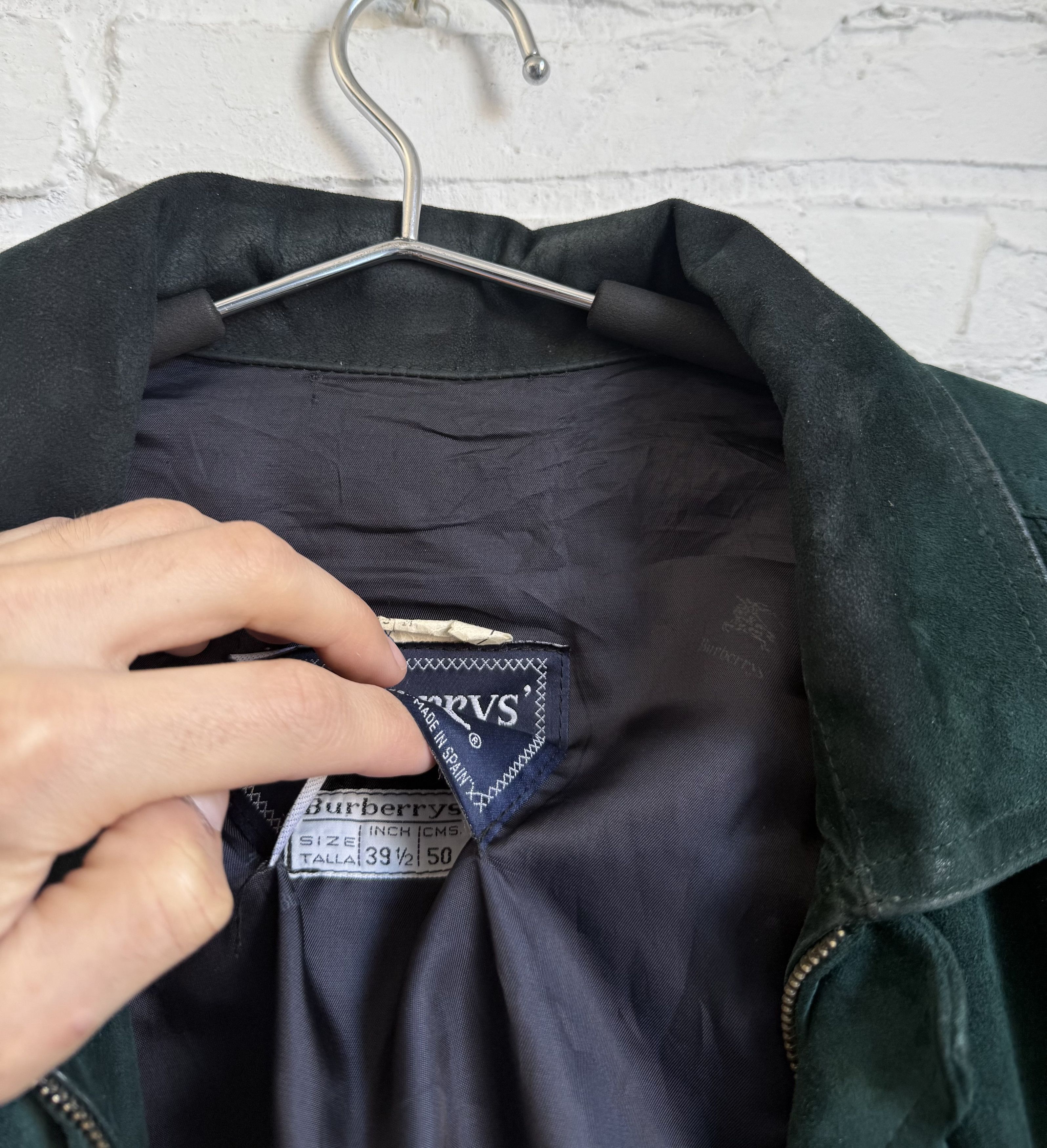 Burberry Vintage Burberrys Suede Leather bomber jacket Dark Green Size US L / EU 52-54 / 3 - 4 Thumbnail