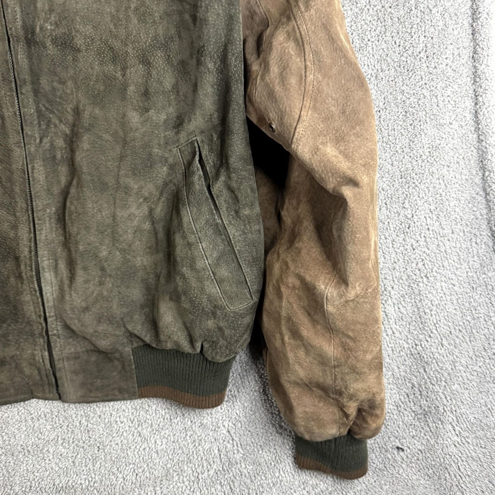 Vintage Stratojac Jacket Mens XL Brown Green Leather Bomber Full Zip Insulated Outdoor Size US XL / EU 56 / 4 - 3 Thumbnail