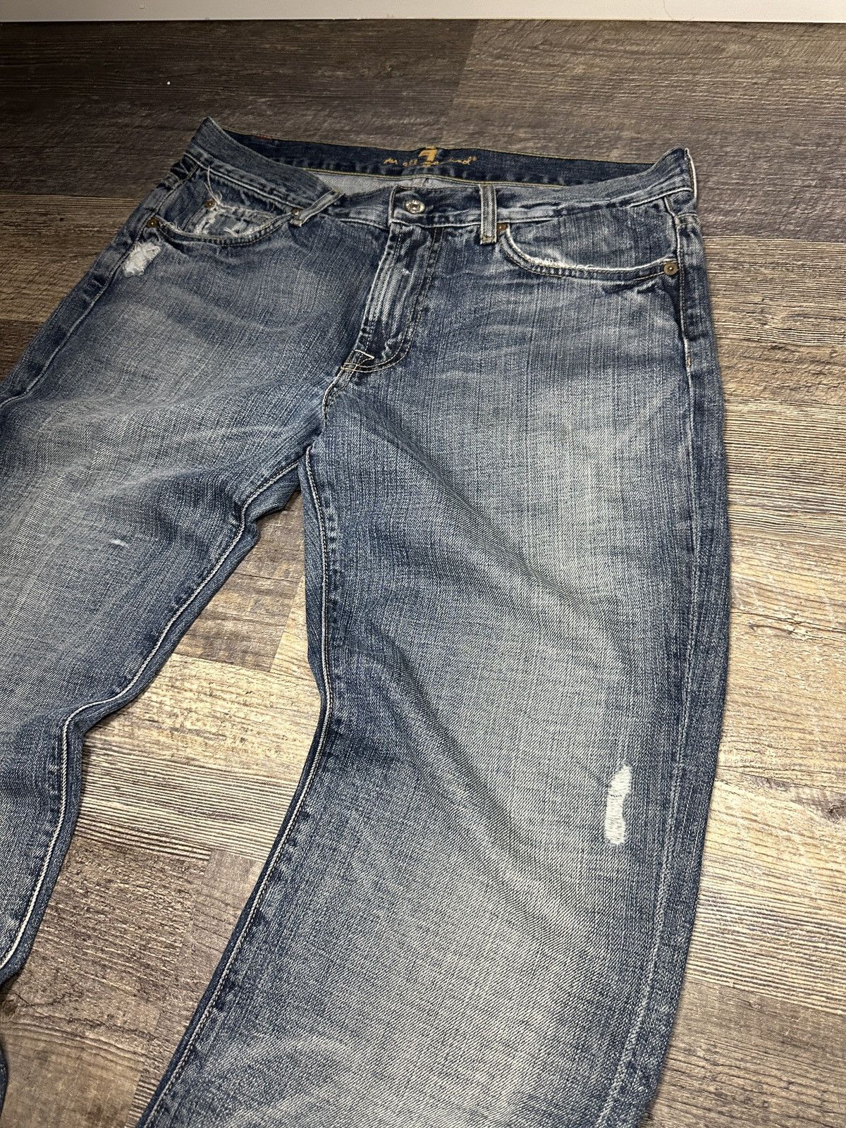Other Vintage y2k Distressed Jeans - Raw Hem & Ripped Accents Size US 32 / EU 48 - 5 Thumbnail