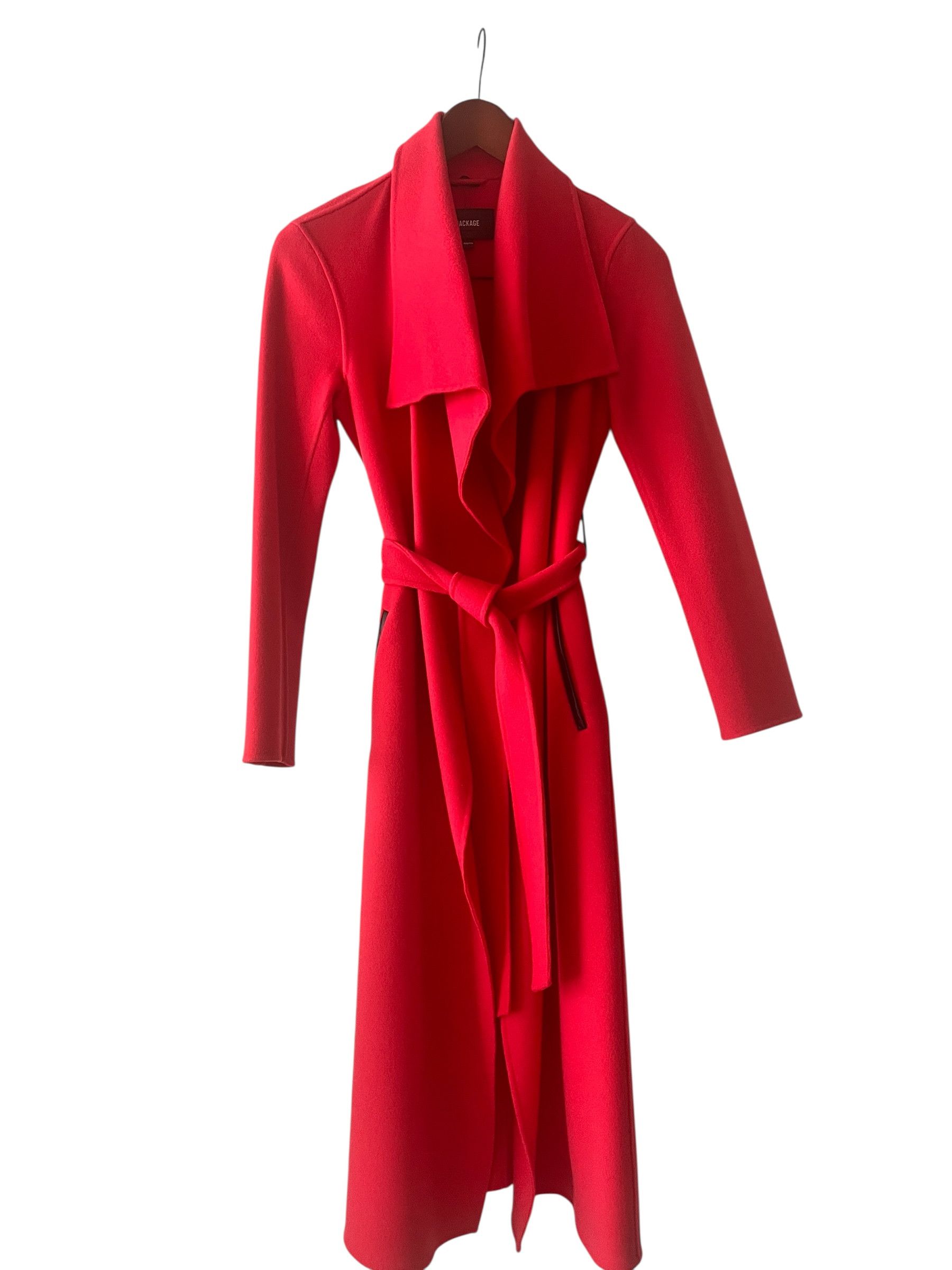 Mackage Wrap coat with leather trim at the pockets,100 wool Size XXS / US 00 / IT 34 - 2 Thumbnail