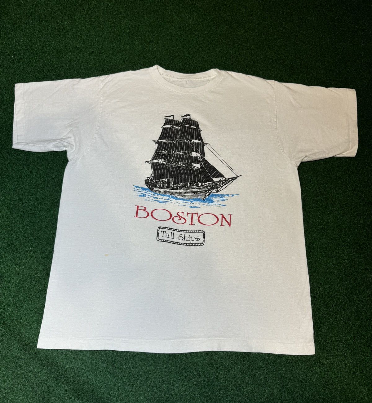 Vintage Vintage 90s Tall Ships Boston Mass Sailing Ships T Shirt Size US XL / EU 56 / 4 - 1 Thumbnail