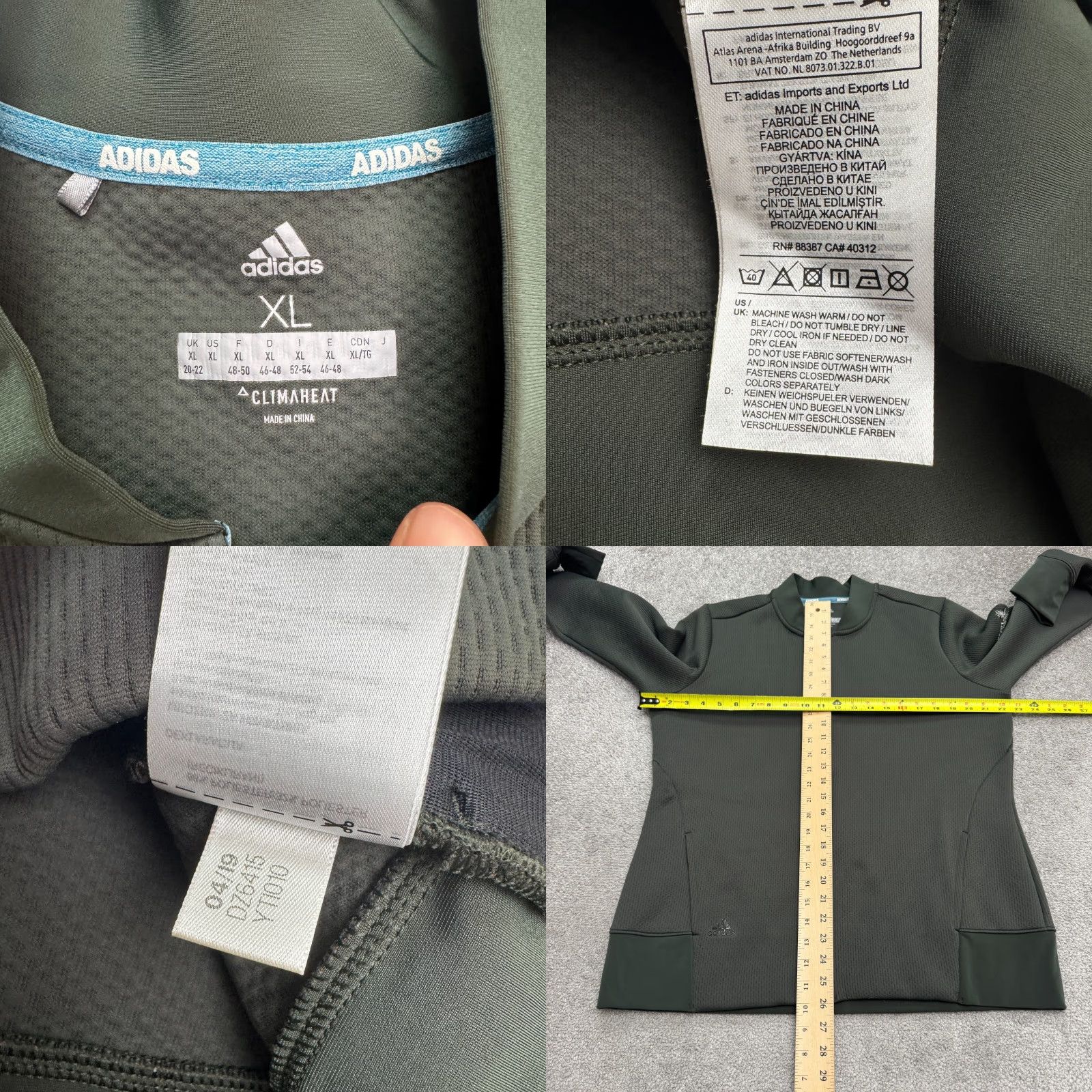 Adidas Adidas Climaheat Jacket Men's XL Gray Full Zip Pockets | All Seasons Sport Golf CrossFit Gym Performance Athletic Coat Size US XL / EU 56 / 4 - 8 Thumbnail