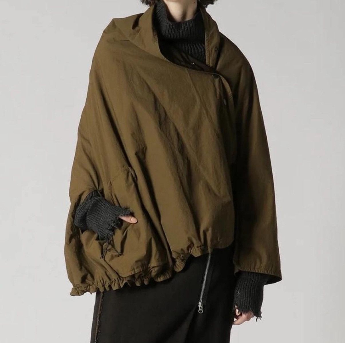 Y's × Yohji Yamamoto Asymmetric Poncho Blouse Size S / US 4 / IT 40 - 2 Thumbnail