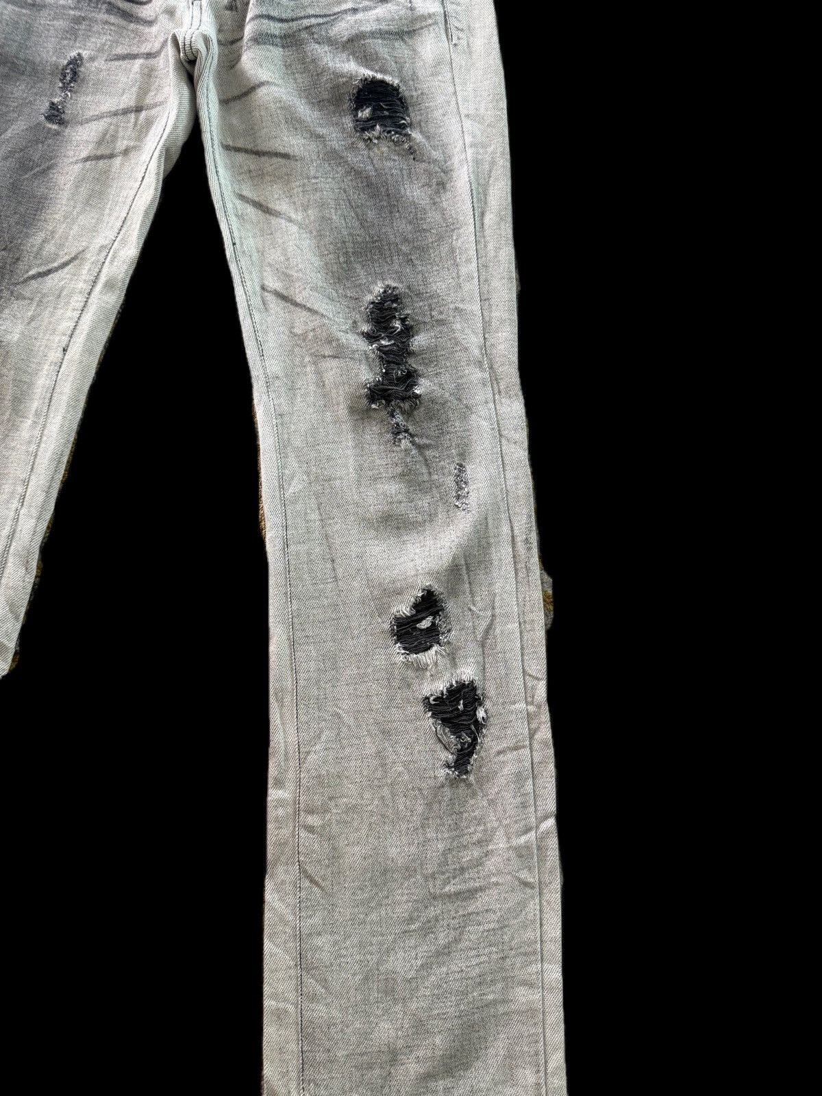 If Six Was Nine JAPAN BRAND DISTRESS DENIM AGATE LABEL SLIM STRAIGHT TYPE Size US 34 / EU 50 - 3 Thumbnail