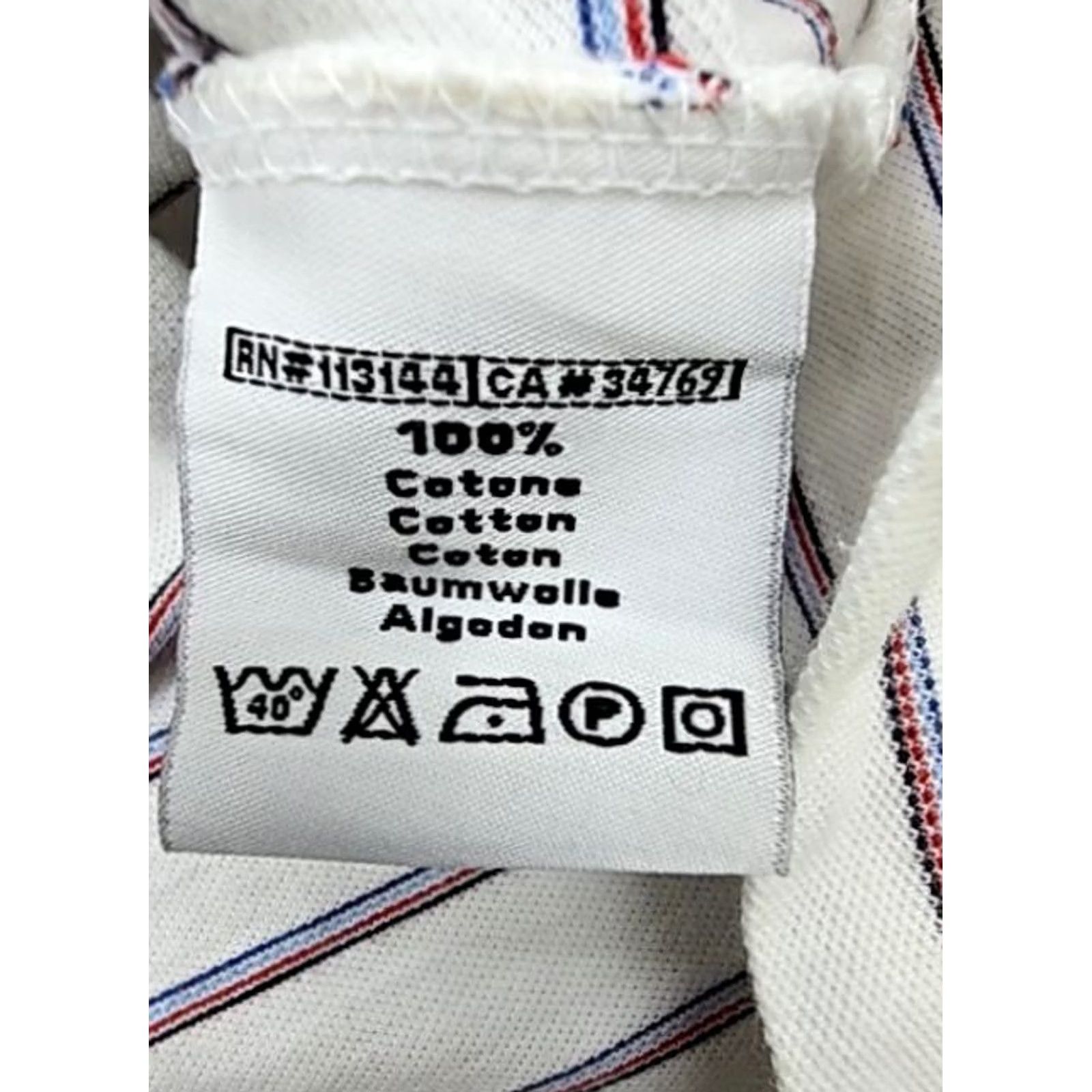 Kappa Robe Di Kappa Men’s Polo Short Sleeve White Striped Cotton Medium Size US M / EU 48-50 / 2 - 4 Thumbnail