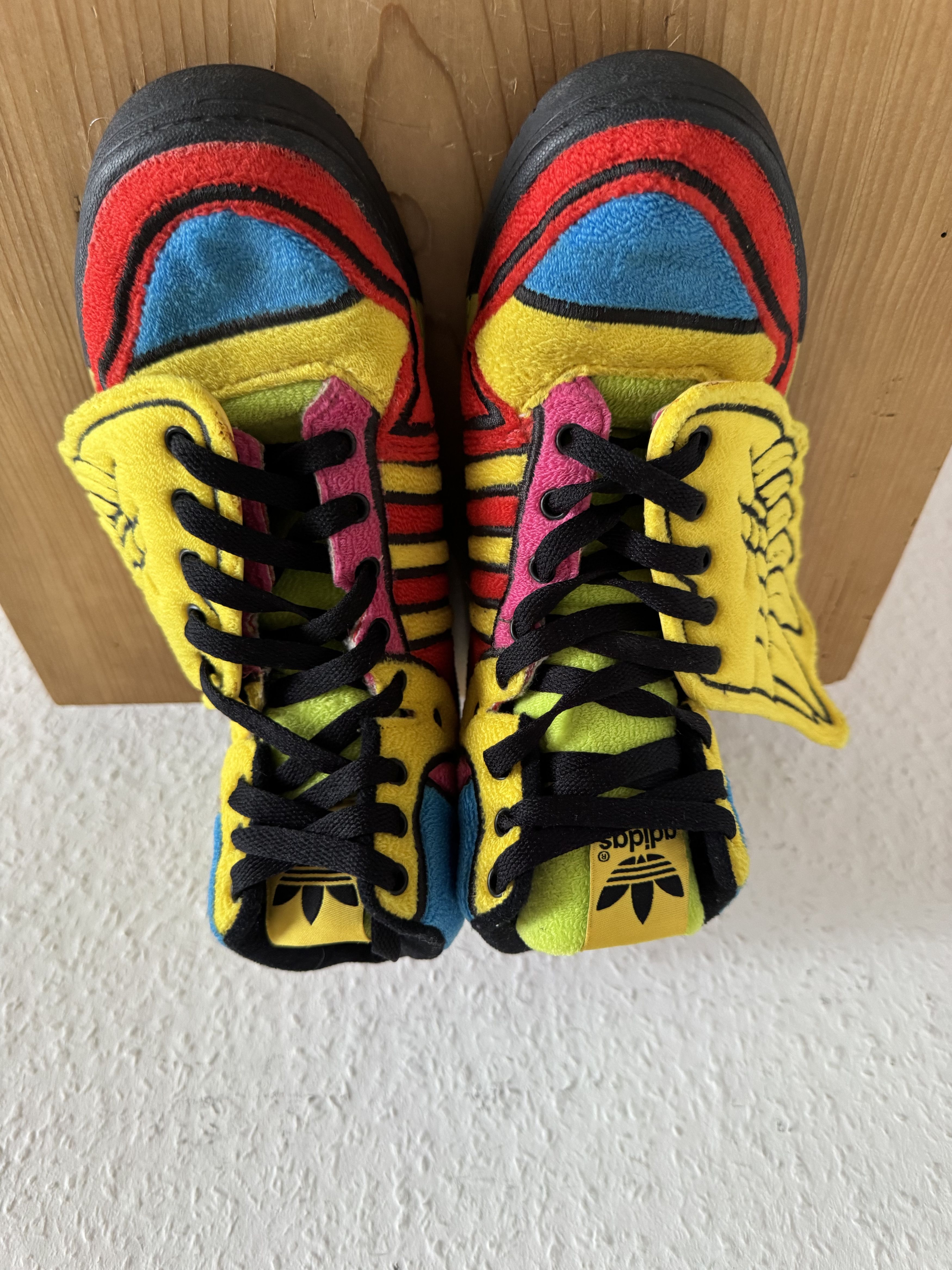 Adidas × Jeremy Scott Winged Rainbow Fleece Sneakers Size US 7.5 / EU 40-41 - 4 Thumbnail
