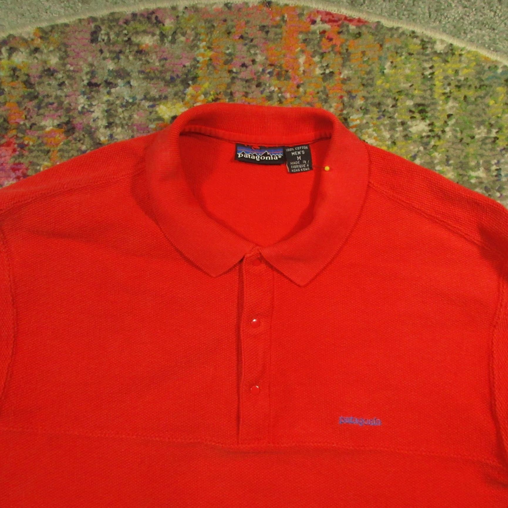 Patagonia VINTAGE Patagonia Long Sleeve Polo Shirt Mens M Red Snap Collar Cotton Knit Size US M / EU 48-50 / 2 - 3 Thumbnail