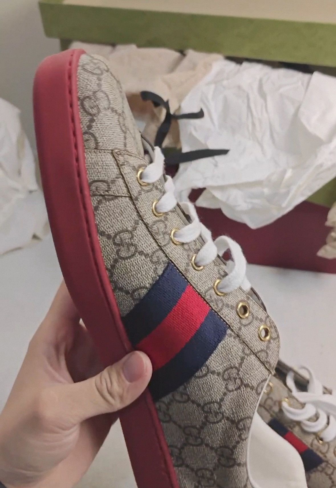 Gucci Gucci Ace Supreme Vintage Casual Sneakers - Size US 13 / EU 46 - 6 Thumbnail