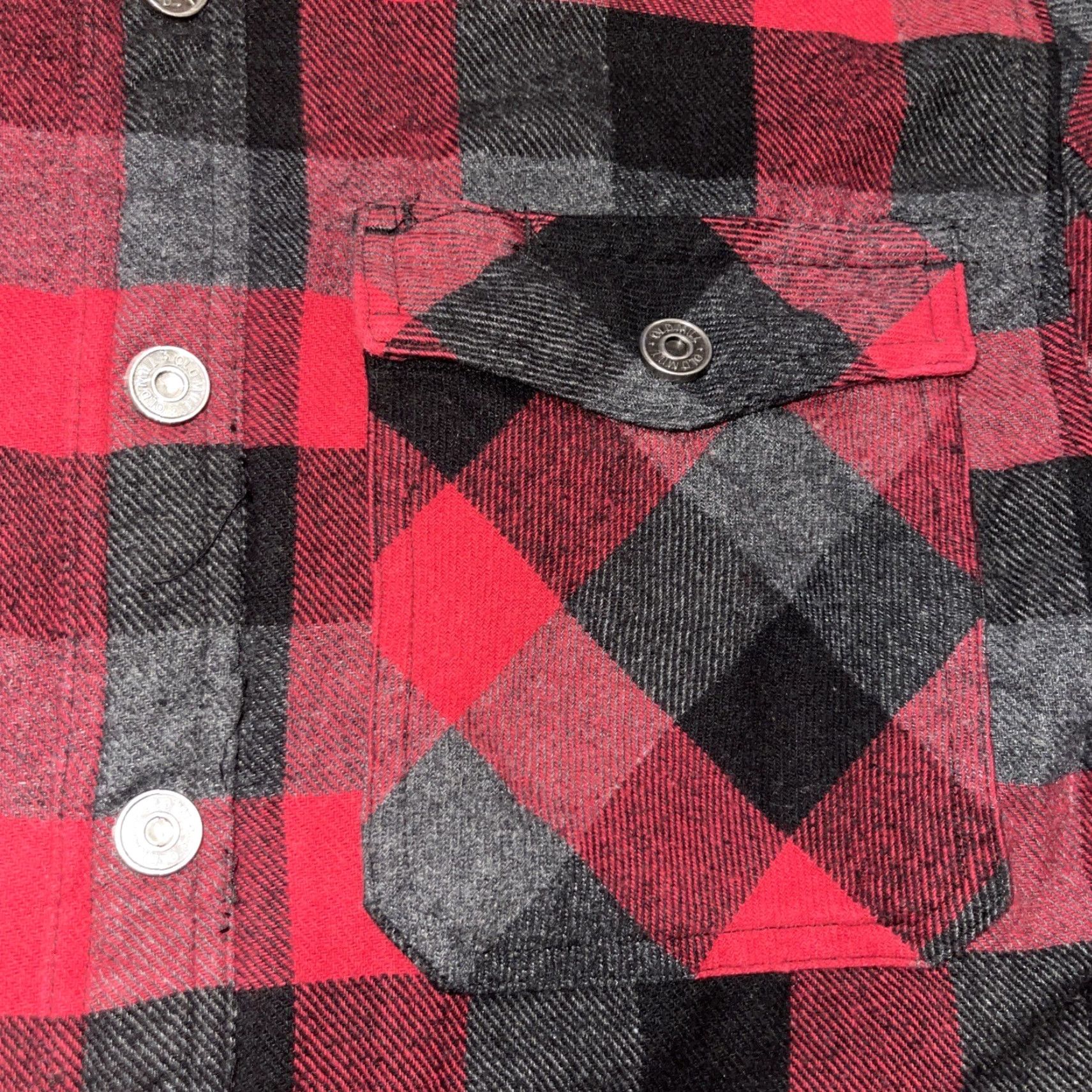 MILLY Old Mill Jacket Mens XL Red Flannel Snap Up Lined Outdoor Wear Workwear Shacket Size US XL / EU 56 / 4 - 4 Thumbnail