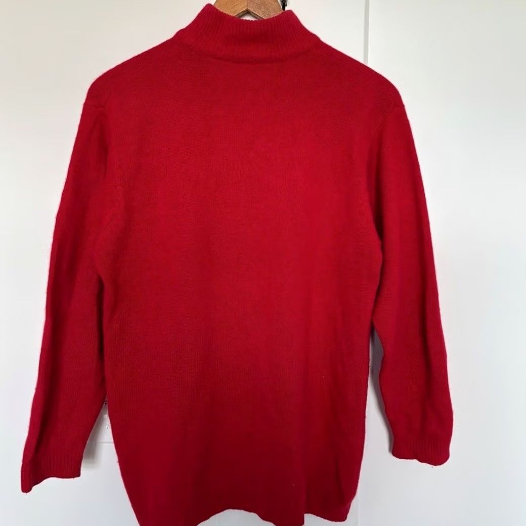 Vintage VINTAGE Hastings & Smith Red Mock Neck Cable Knit Sweater Lambswool Angora Blend M Ladies Men’s Women’s Size M / US 6-8 / IT 42-44 - 3 Thumbnail