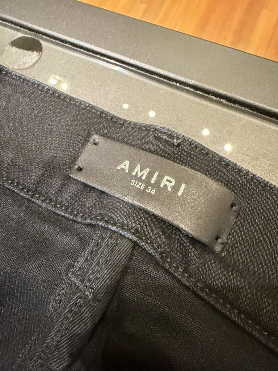 Amiri Amiri Hibiscus Artpatch Distressed Slim Jeans - Black Size US 34 / EU 50 - 3 Thumbnail