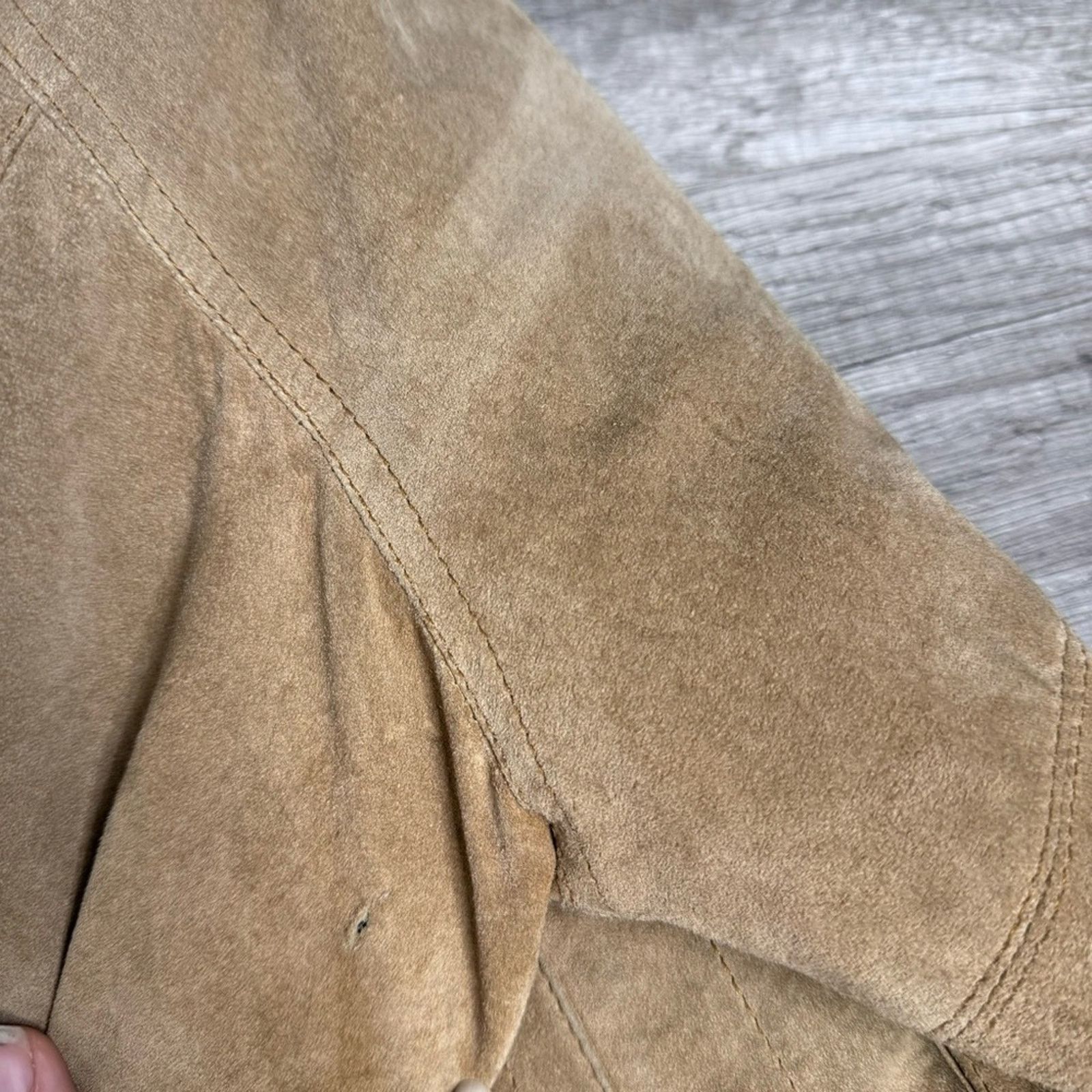Vintage Vintage 90s Distressed Suede Bomber Jacket Grunge Size US L / EU 52-54 / 3 - 7 Thumbnail