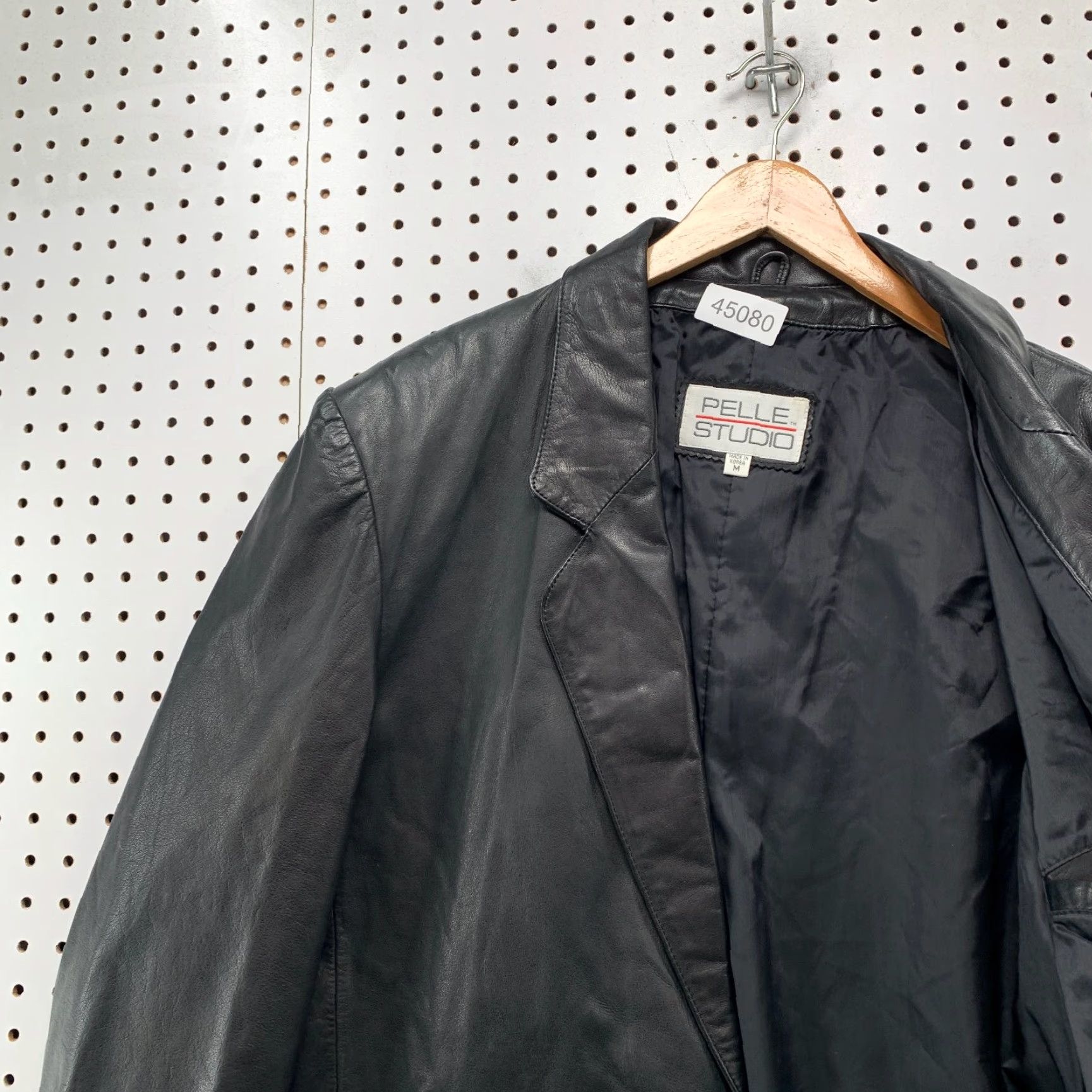 Vintage VINTAGE Pelle Studio Blazer Jacket Womens Medium Black One Button Business Size M / US 6-8 / IT 42-44 - 7 Thumbnail