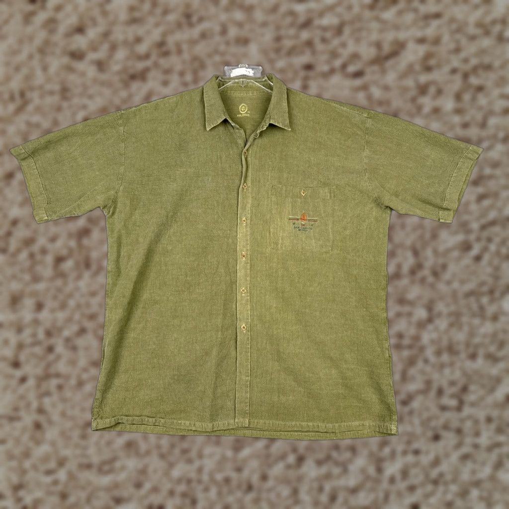 Vintage Miro Overseas Polo Shirt Men 2XL Green Cotton Knit Pocket Polo Shirt Men Green 2XL Oversized Casual Business Travel Golf Beach Outdoors Size US XXL / EU 58 / 5 - 1 Thumbnail