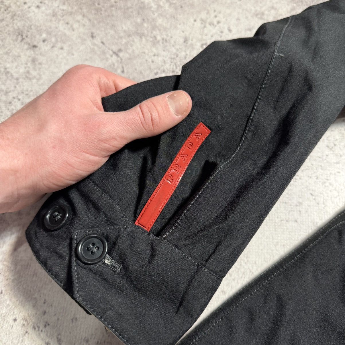 Prada Red Tab Reversible Gore Tex Black/Beige Nylon Jacket