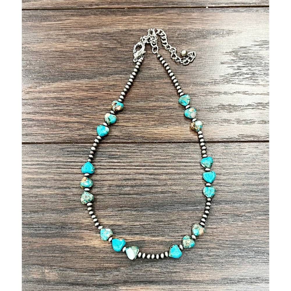Other Handmade Navajo Bead Heart Gemstone Necklace 16 to 21 Inches Size ONE SIZE - 1 Thumbnail