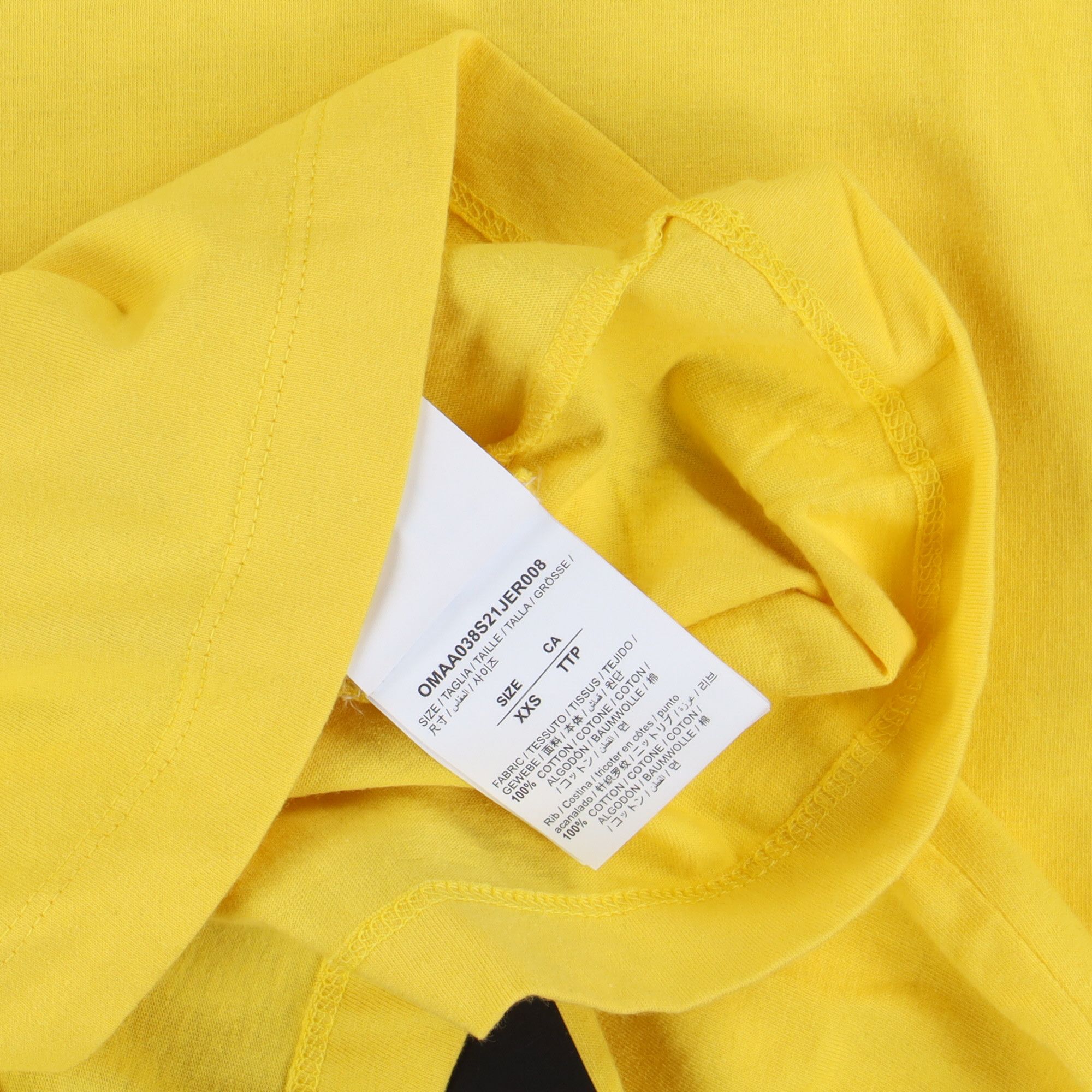 Off-White Yellow Adam Is Eve Logo Arrows Oversized T-shirt Size US XXS / EU 40 - 7 Thumbnail