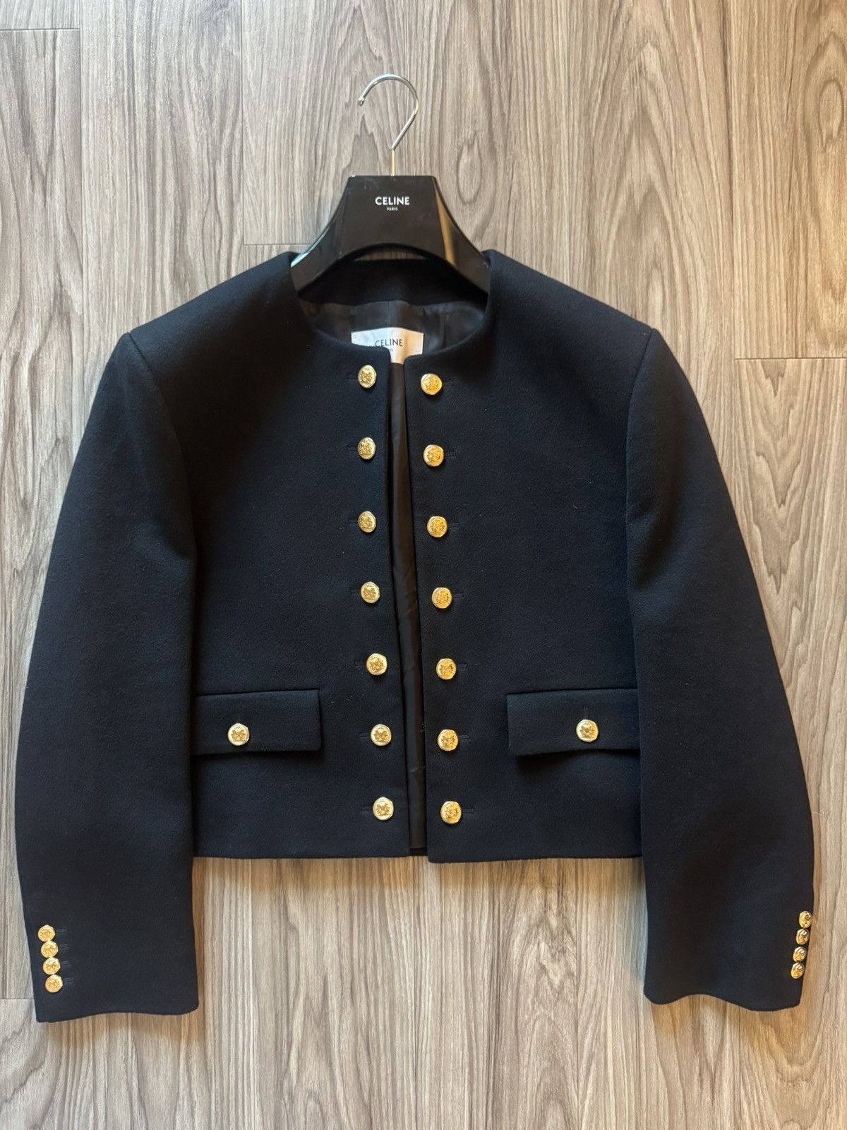 Celine CELINE FW23 Black Wool Chasseur Jacket – Runway Look 40 Size US L / EU 52-54 / 3 - 2 Thumbnail
