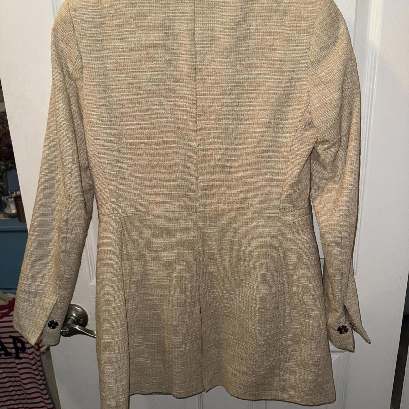 Zara Zara Country Cream Mix Tweed Style Dress Jacket Size S / US 4 / IT 40 - 4 Thumbnail