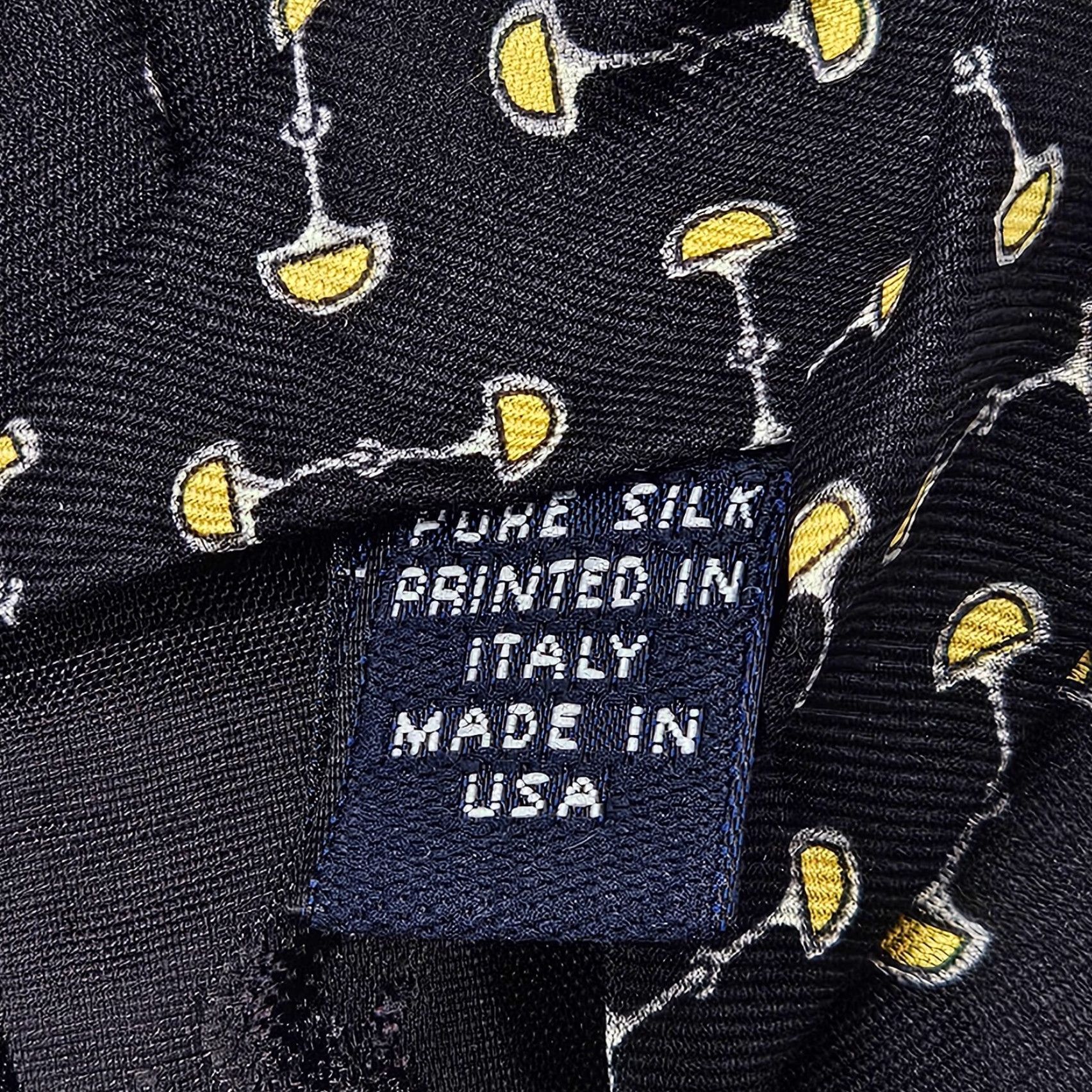 Brooks Brothers VINTAGE Brooks Brothers Necktie Silk Tie Black Equestrian Pattern 57" x 3.75" Designer USA Mens Size ONE SIZE - 6 Thumbnail